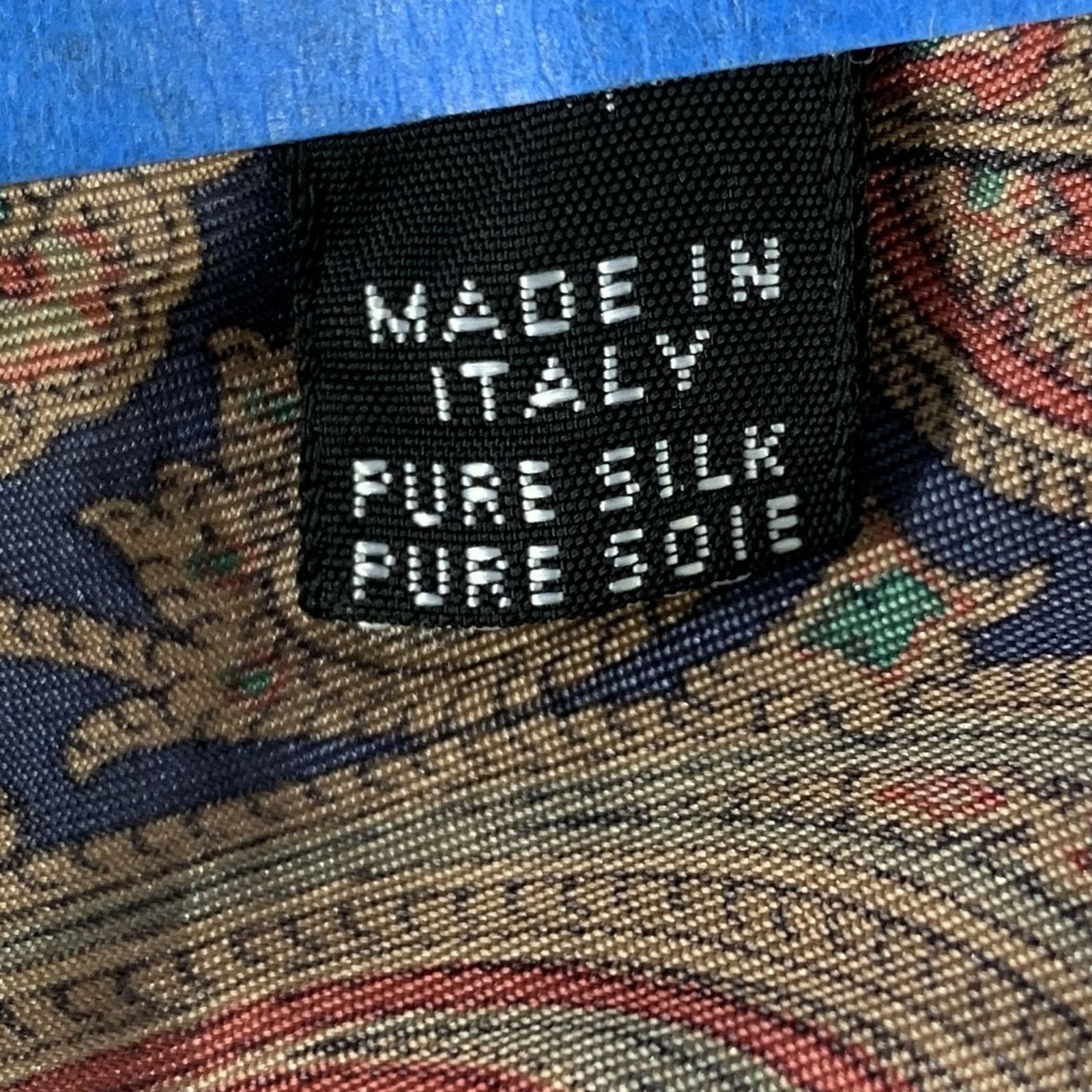 Other NO BRAND Navy Tan Paisley Silk Pocket Square Size ONE SIZE - 3 Thumbnail