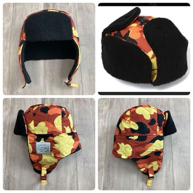 Bape BAPE BOA Trooper Hat Cap Orange Camo a bathing ape Size ONE SIZE - 1 Thumbnail