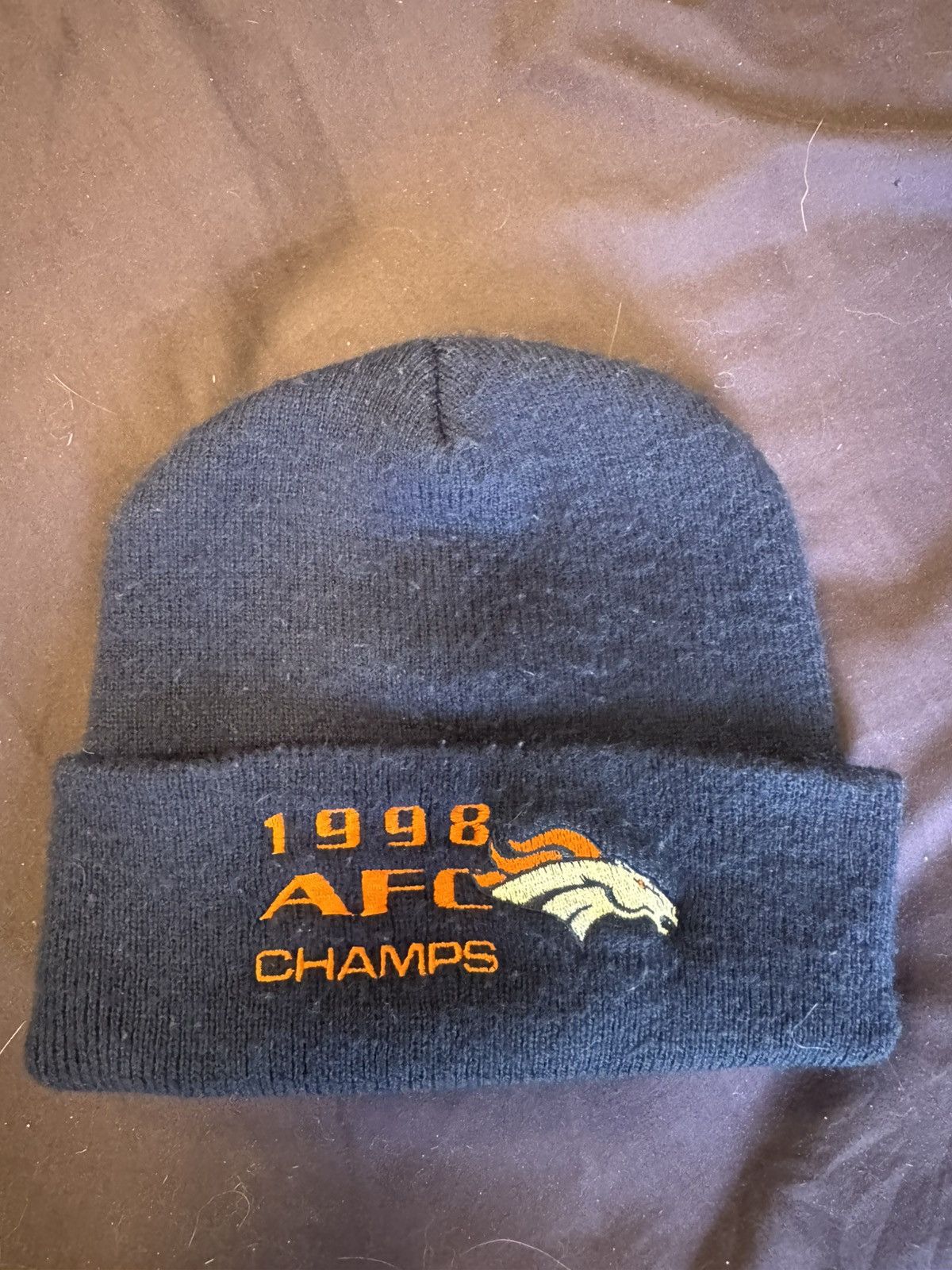 Vintage Vintage Denver Broncos hat 1998 Championship beanie Size ONE SIZE - 1 Thumbnail