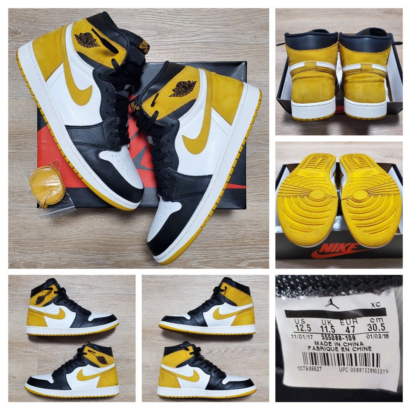 Jordan Brand × Nike Size 12.5 Jordan 1 High Best Hand In Game Yellow Ochre 2018 Size US 12.5 / EU 45-46 - 1 Thumbnail