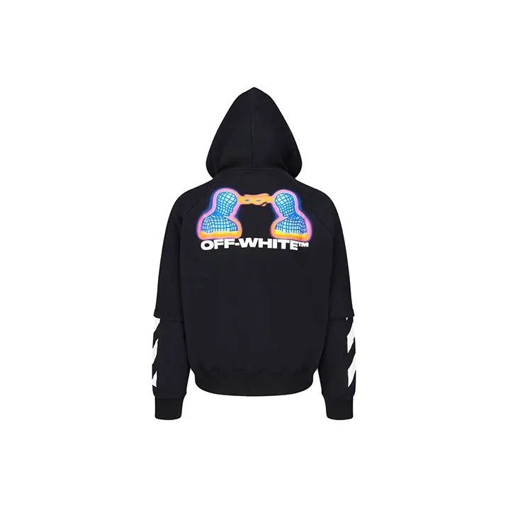Off-White OFF-WHITE Graphic Print Black Hoodie for Men 0079 Size US XXL / EU 58 / 5 - 1 Thumbnail