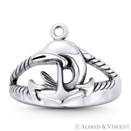 Other Dolphin on Anchor Mariner's Luck Charm Ring Size 6 Size ONE SIZE - 1 Preview