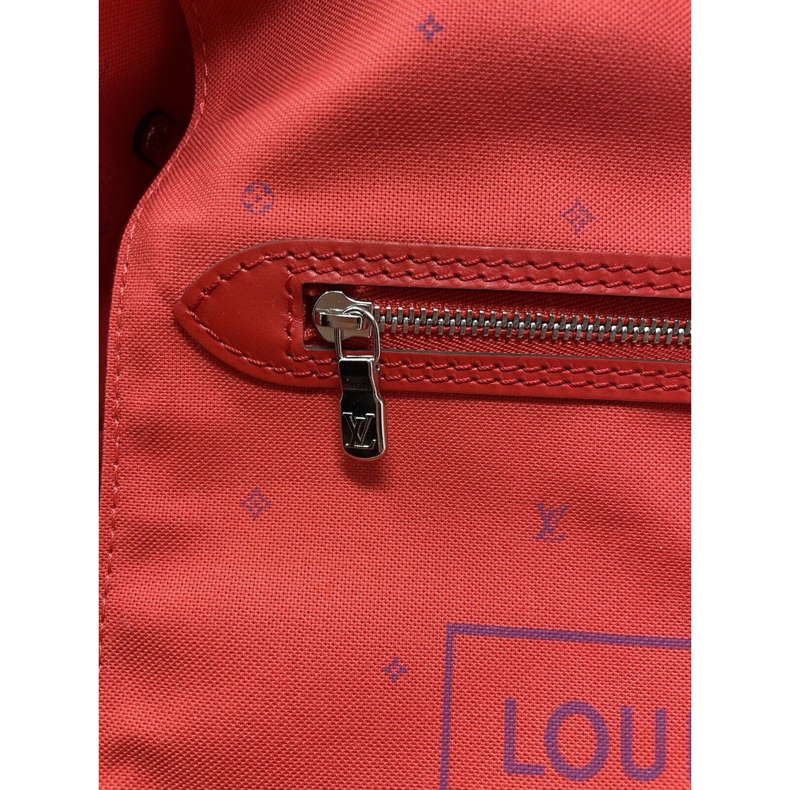 Louis Vuitton Louis Vuitton Neverfull Tote MM Pink/Red/White Canvas Size ONE SIZE - 14 Thumbnail