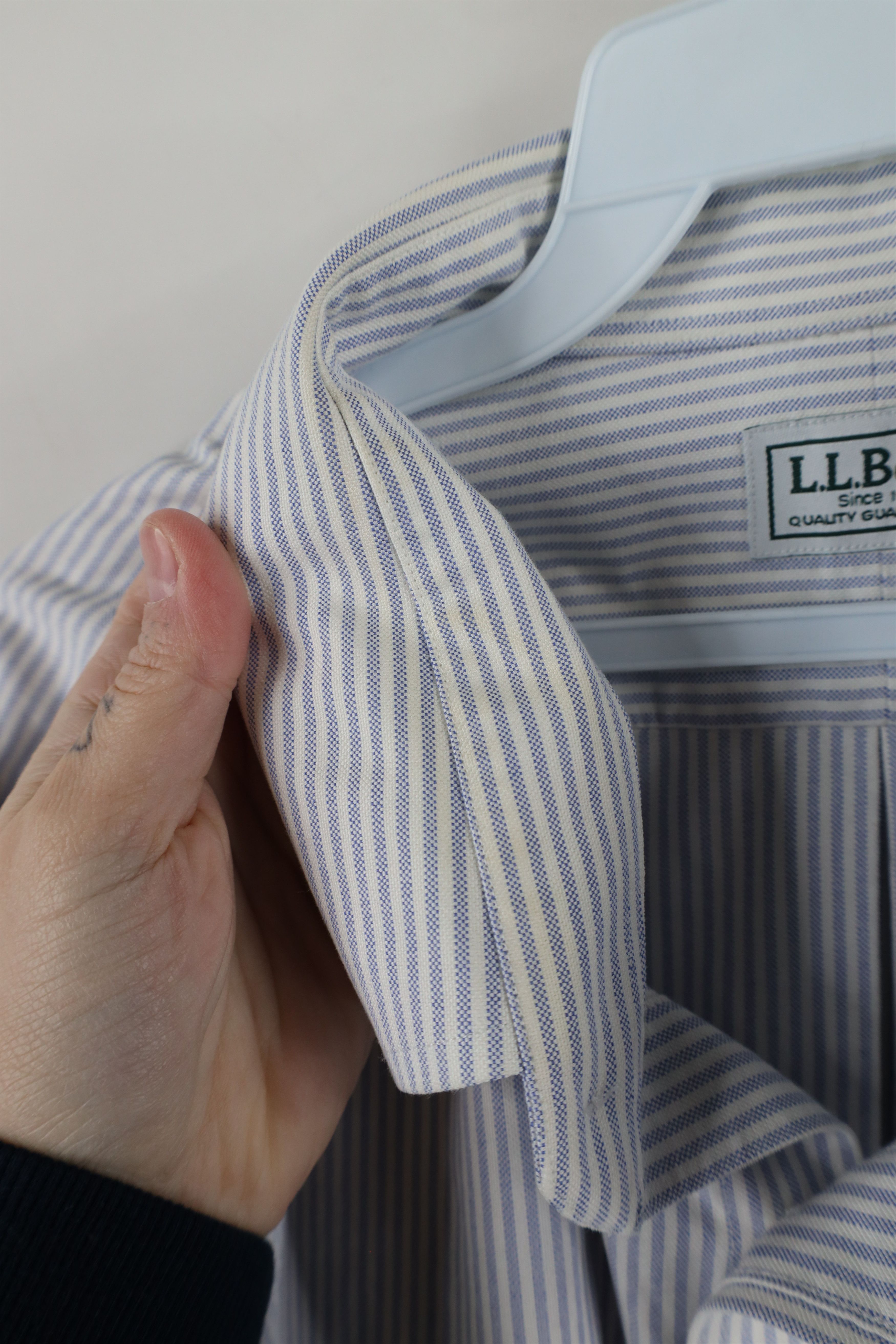 L.L. Bean × Vintage Vintage 90s LL Bean Oxford Pinstriped Button Down Shirt Size US L / EU 52-54 / 3 - 10 Thumbnail