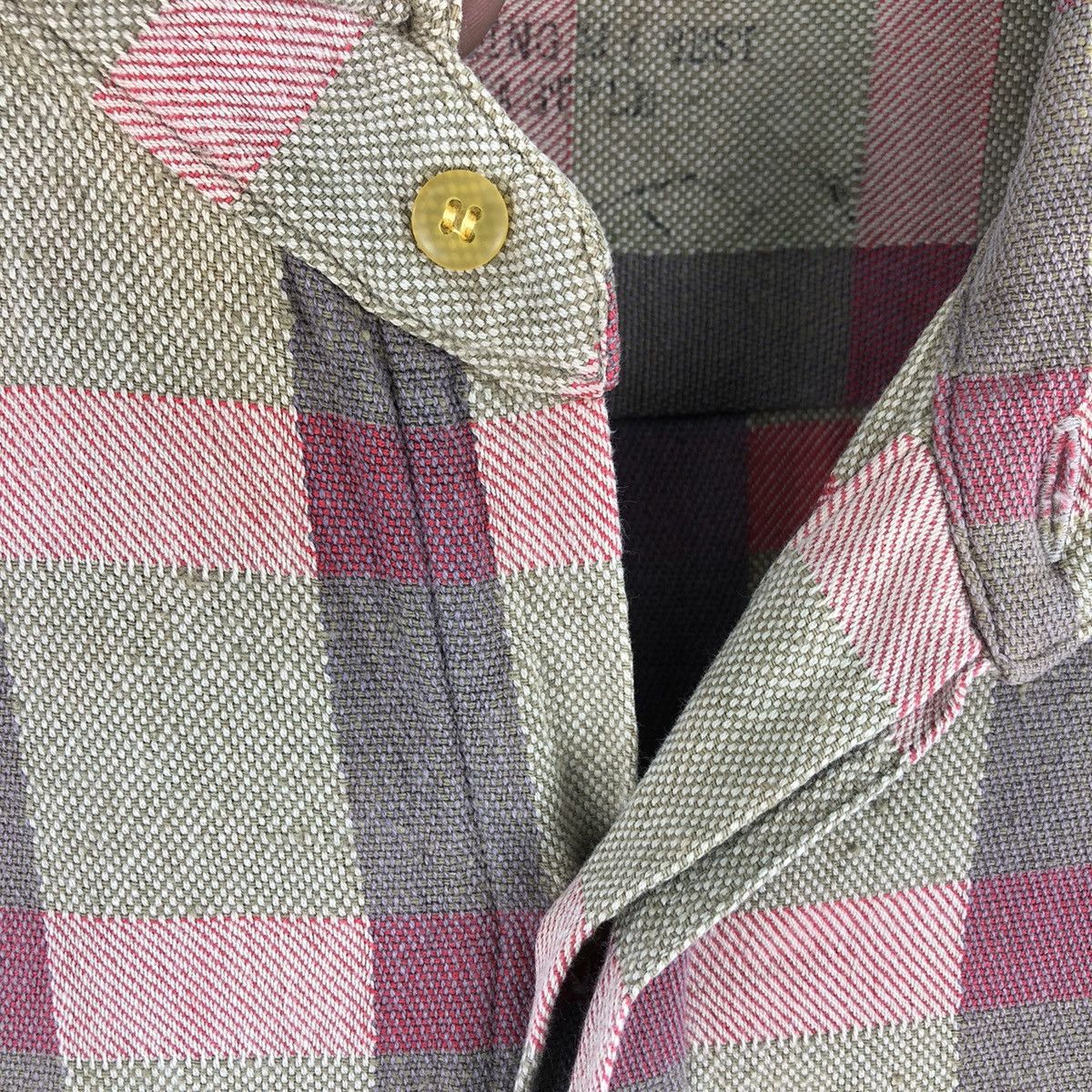 Flannel Vintage 80's Flannel Double Flap Pocket Checker by BORG Size US L / EU 52-54 / 3 - 7 Thumbnail