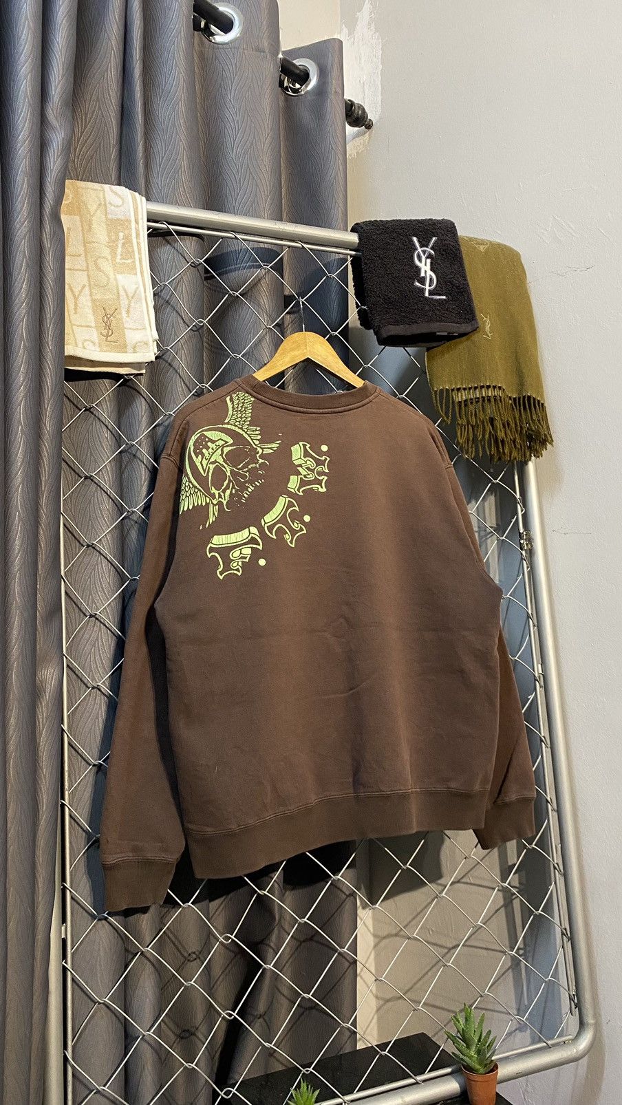 Japanese Brand × Neighborhood × Vintage Beautiful Sunfaded NEIGHBORHOOD MOTION SKULL SWEATSHIRT Size US L / EU 52-54 / 3 - 2 Thumbnail