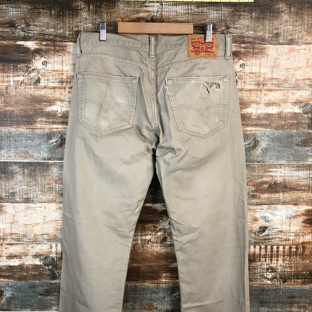 Levi's DL Levis 505 Cream Casual Pants #C197 Size US 32 / EU 48 - 13 Thumbnail