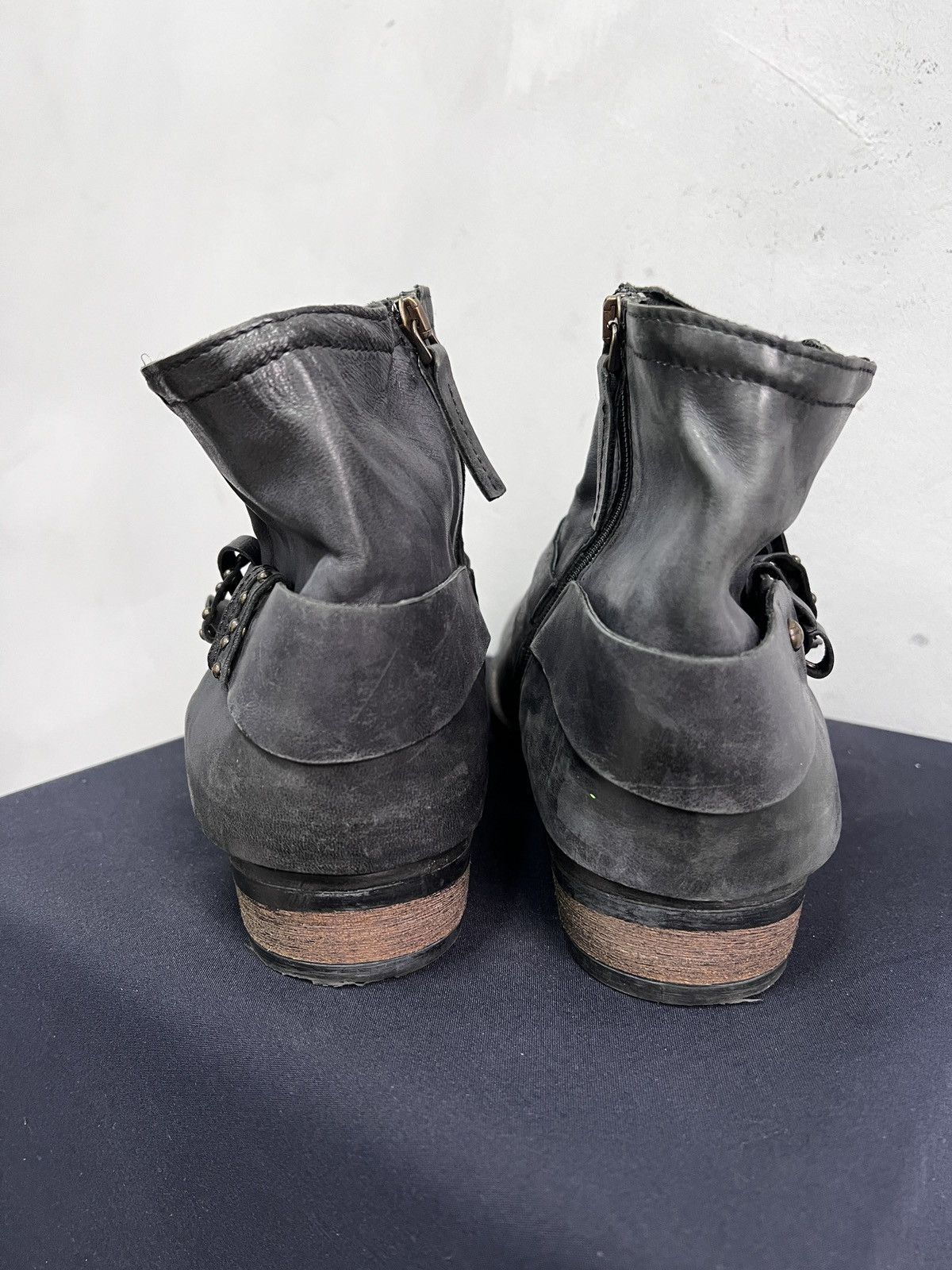 A.S.98 Dark blue leather boots A.S.98 detailed vintage guidi style Size US 8 / EU 41 - 9 Thumbnail