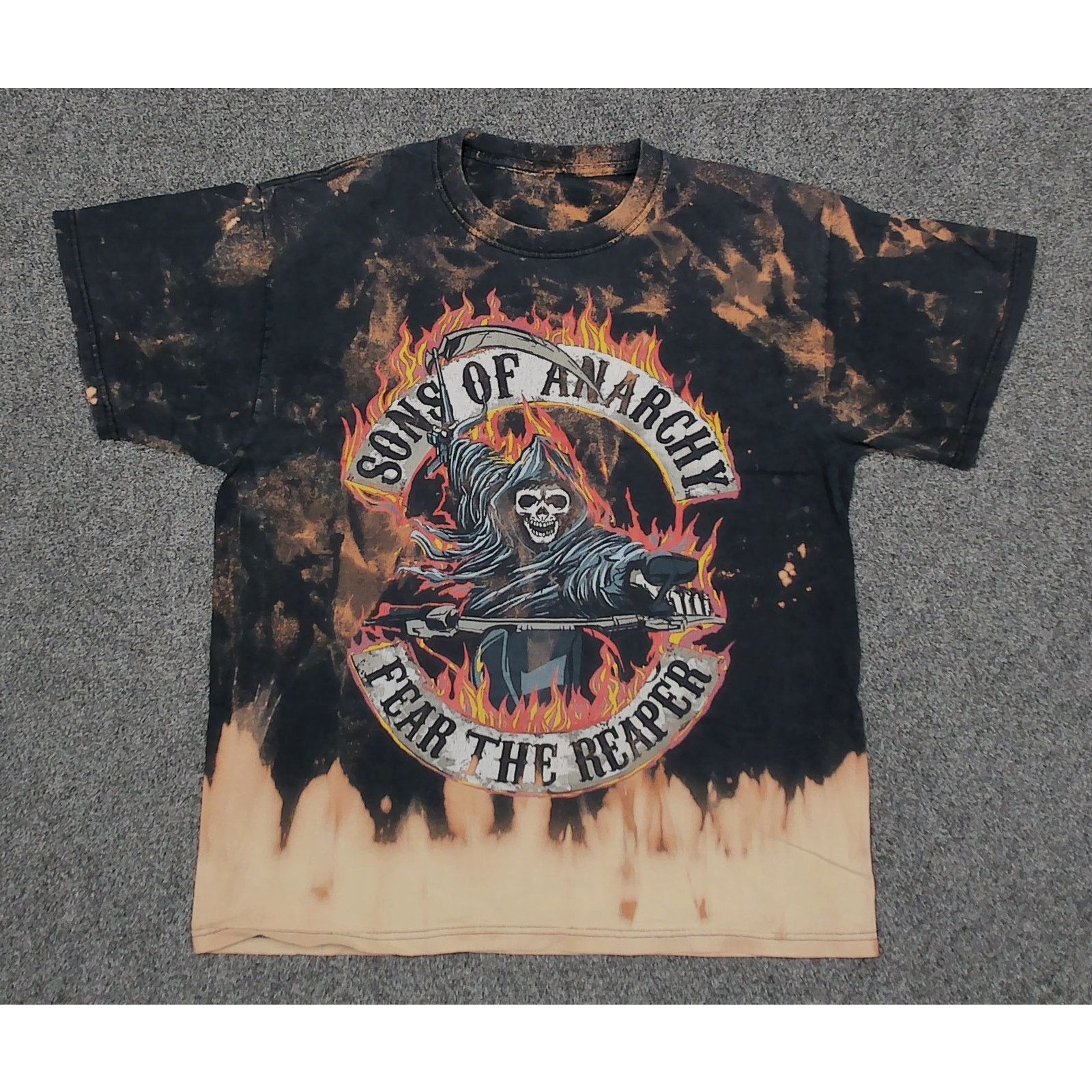 Other Custom 1-of-1 Bleach Wash Sons of Anarchy Grunge Tee Size US L / EU 52-54 / 3 - 3 Thumbnail