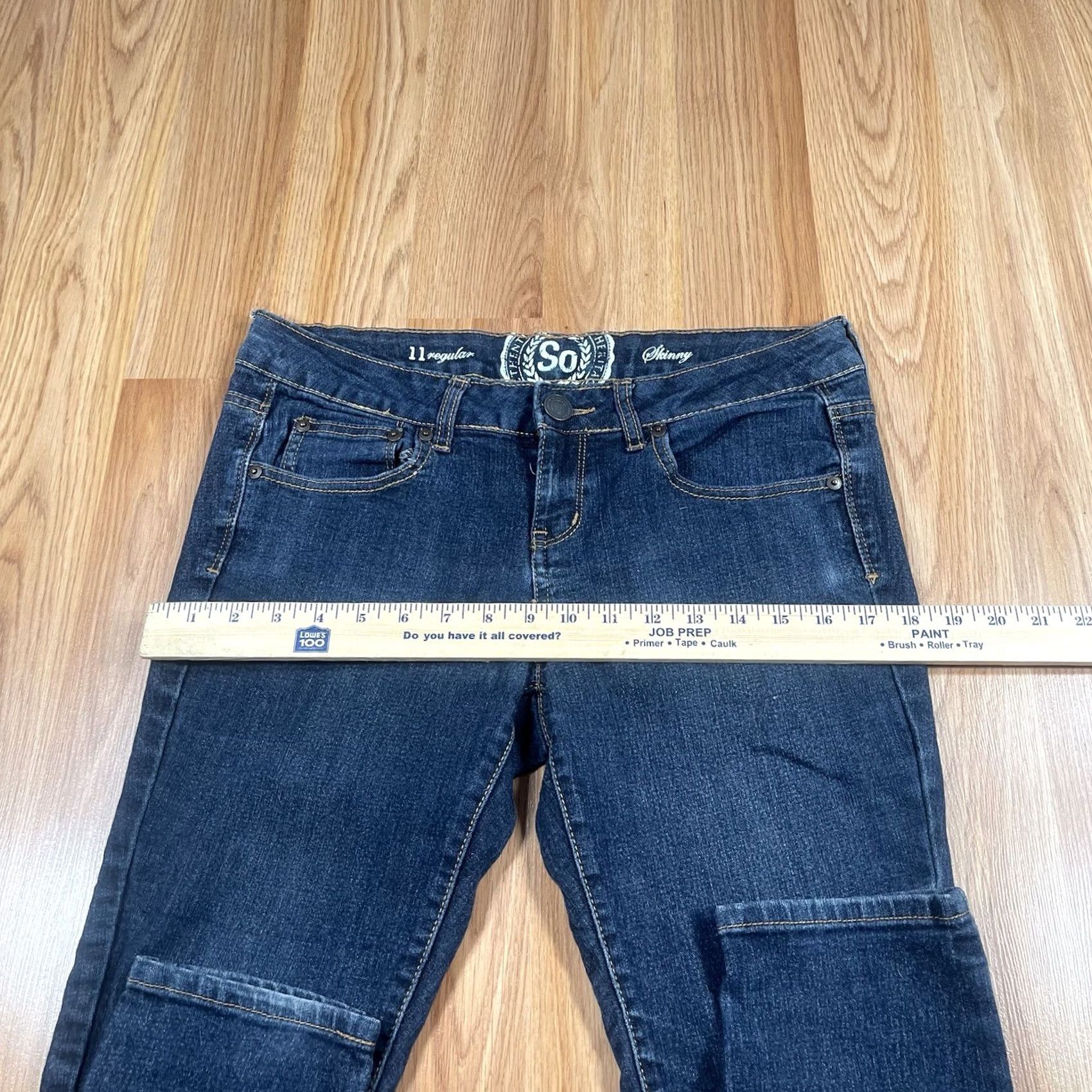 Denime SO Jeans Womens 11 Regular Skinny Leg Mid Rise Stretch Blue Denim Pants Size 32" / US 10 / IT 46 - 5 Thumbnail
