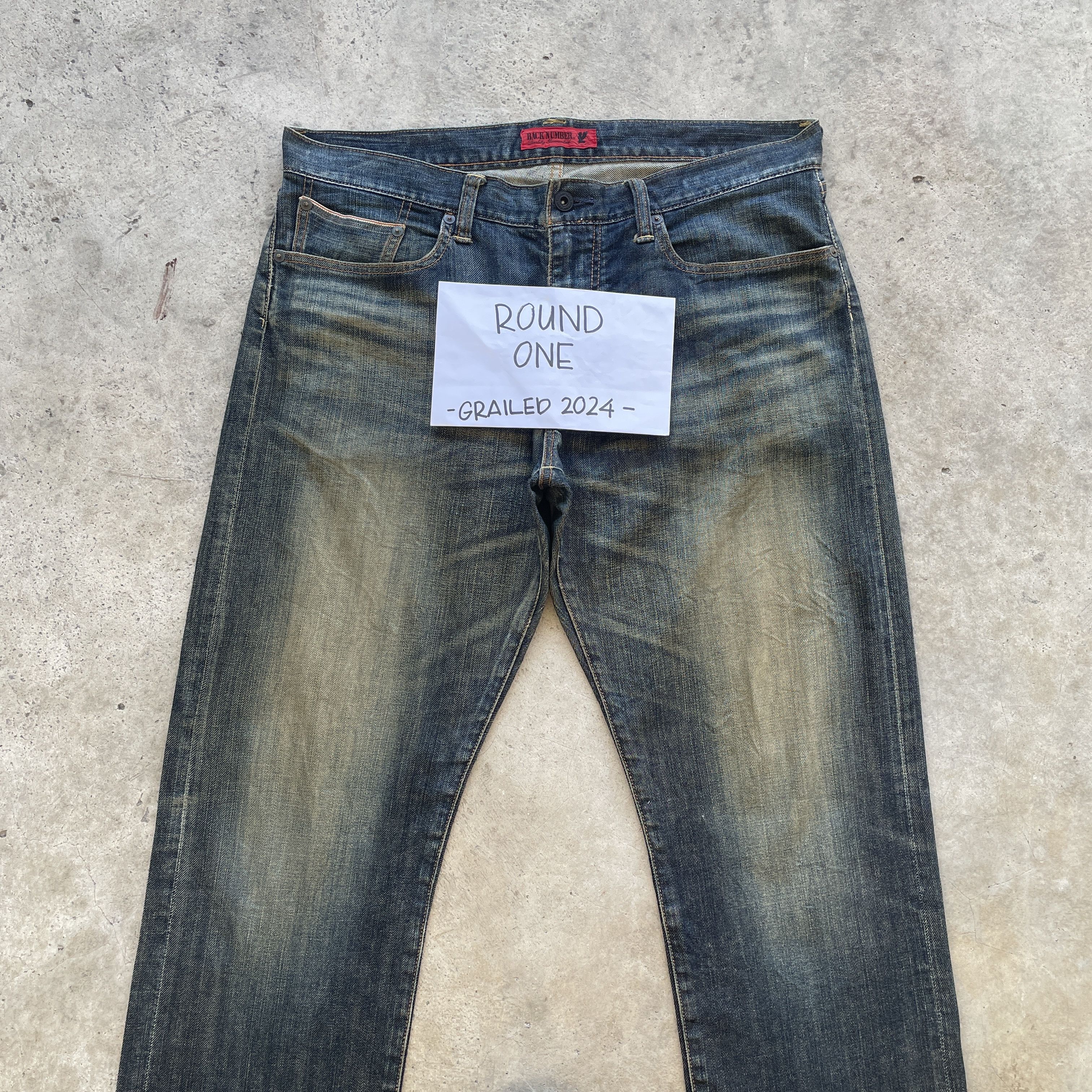 Japanese Brand VINTAGE BACK NUMBER RUSTY JEANS REDLINE FADED DENIM PANT W36 Size US 36 / EU 52 - 4 Thumbnail