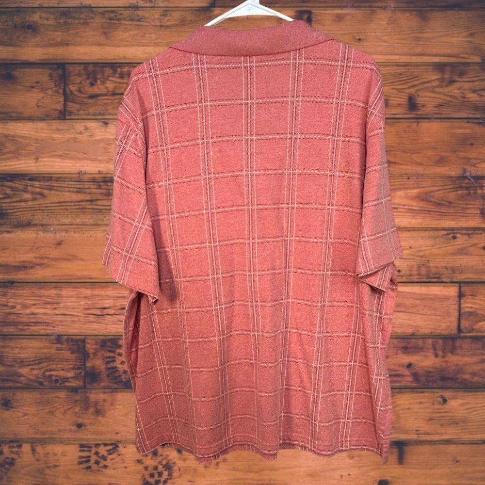 George George Plaid Rust Half Button Polo Shirt 2XL (50-52) Size US XXL / EU 58 / 5 - 2 Thumbnail