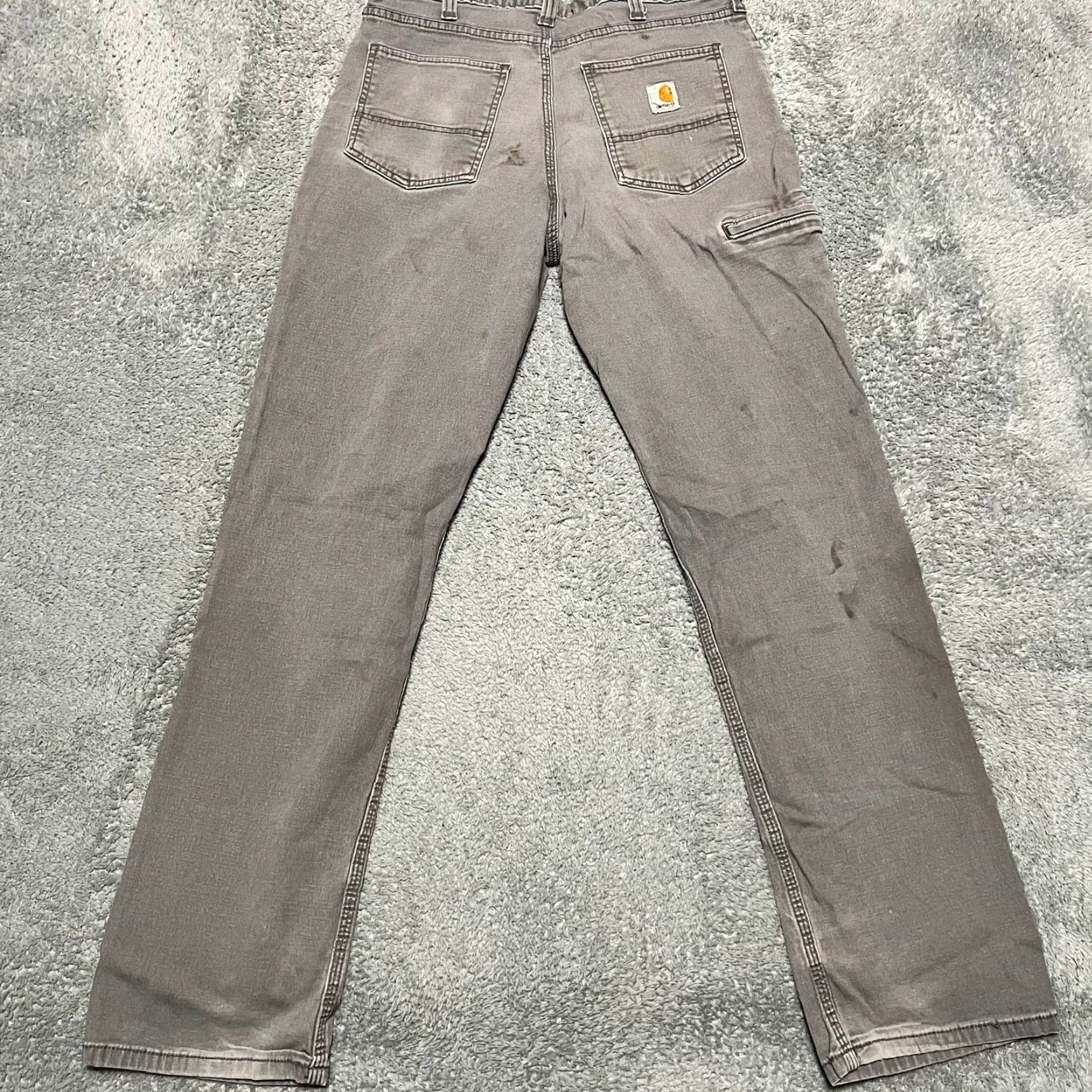 Carhartt Carhartt Pants Mens 34 x34 Gray Relaxed Canvas Distressed Work Chino Regular Mens 34 Gray 32in Inseam Size US 34 / EU 50 - 5 Thumbnail