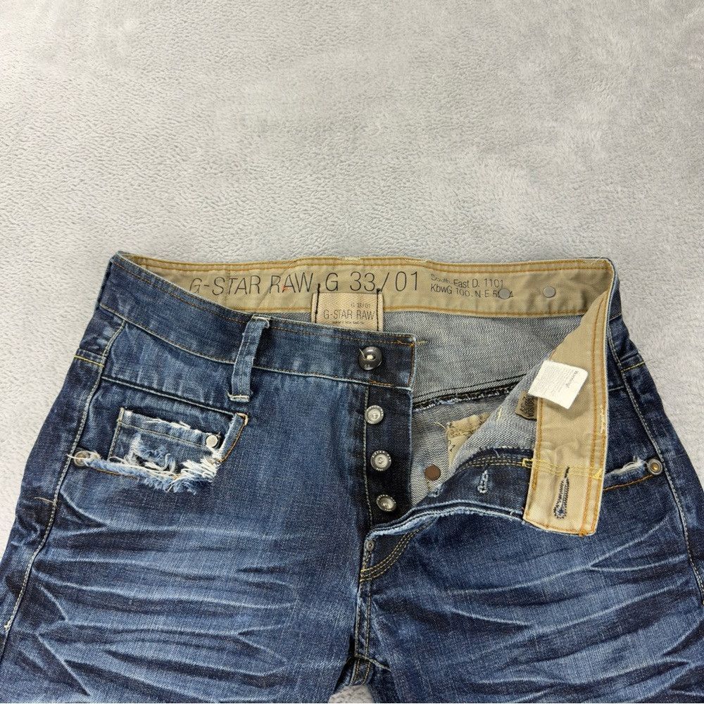 G-Star G-Star Raw Men's Size 34x33 3301 Distressed Blue Washed Jea Size US 34 / EU 50 - 8 Thumbnail