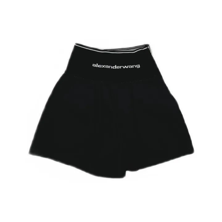 Alexander Wang Alexander Wang Black Logo High-Waisted Shorts - Size 22" - 2 Thumbnail