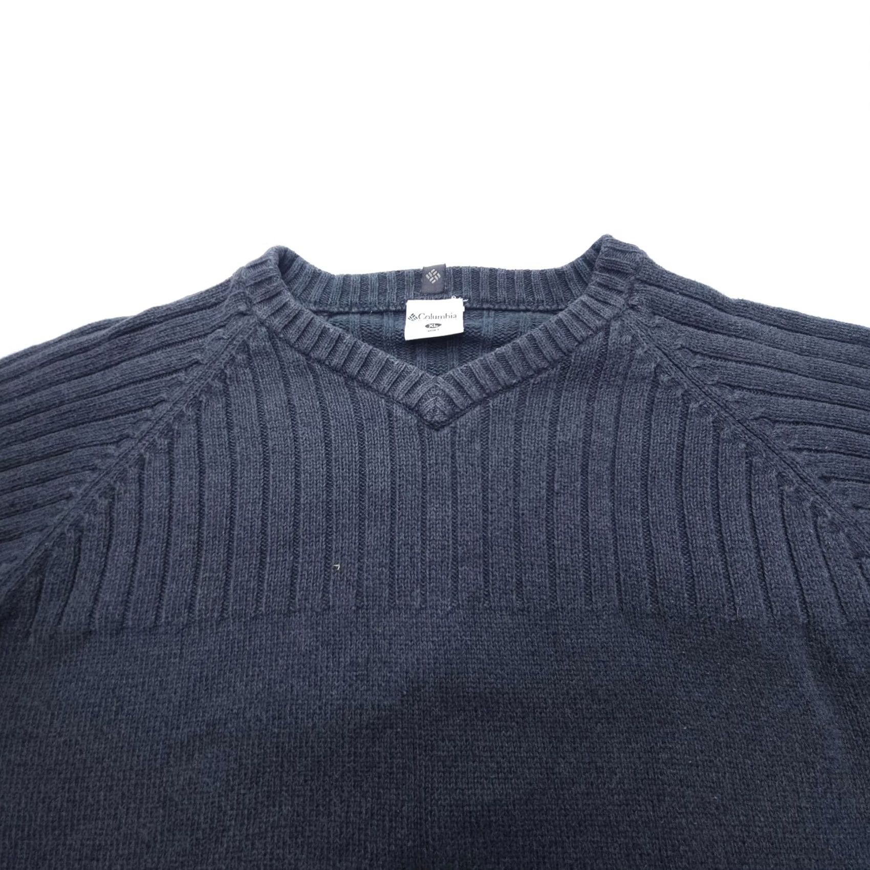 Vintage Columbia Sweater Mens XL Gray 100% Cotton V-Neck Pullover Knit Classic Outdoor Y2K Ribbed Logo Fall Winter Spring Summer All Seasons Size US XL / EU 56 / 4 - 4 Thumbnail