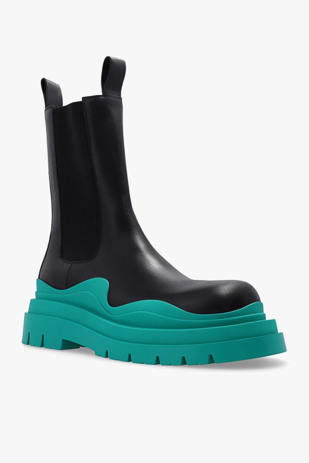 Bottega Veneta o1lv12m1124 Tire Chelsea Boots in Black/Green Size US 11 / EU 44 - 4 Thumbnail
