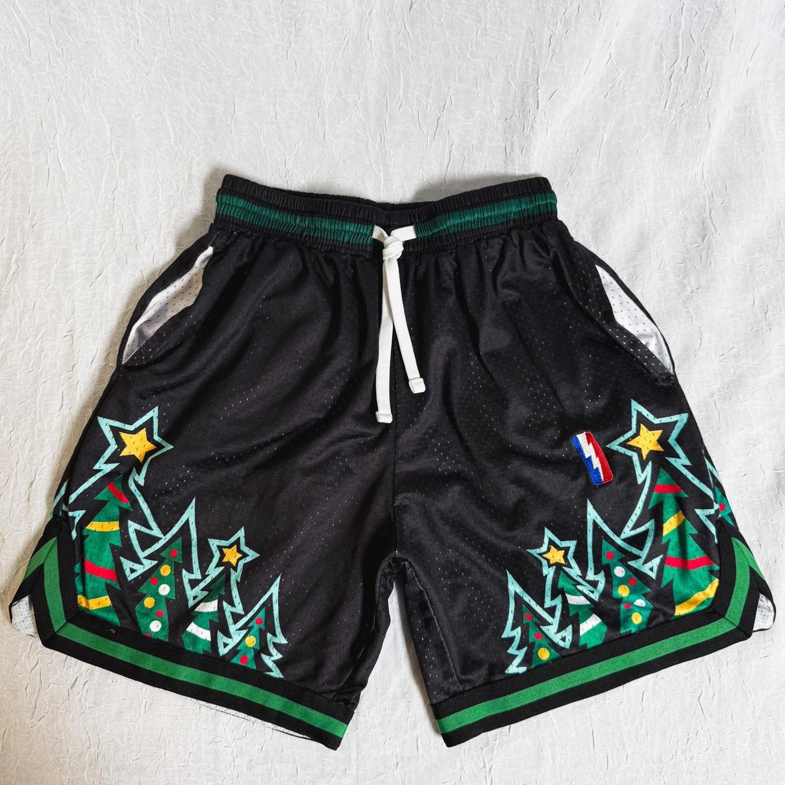 Designer BOOMLEMON Christmas Trees Basketball Shorts Mens S Holiday Size US 30 / EU 46 - 2 Thumbnail