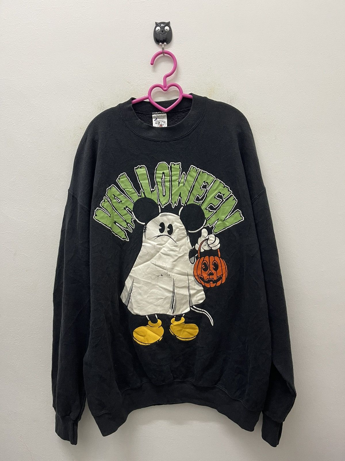 image of Vintage Disney Mickey Mouse Halloween in Black, Men's (Size XL)