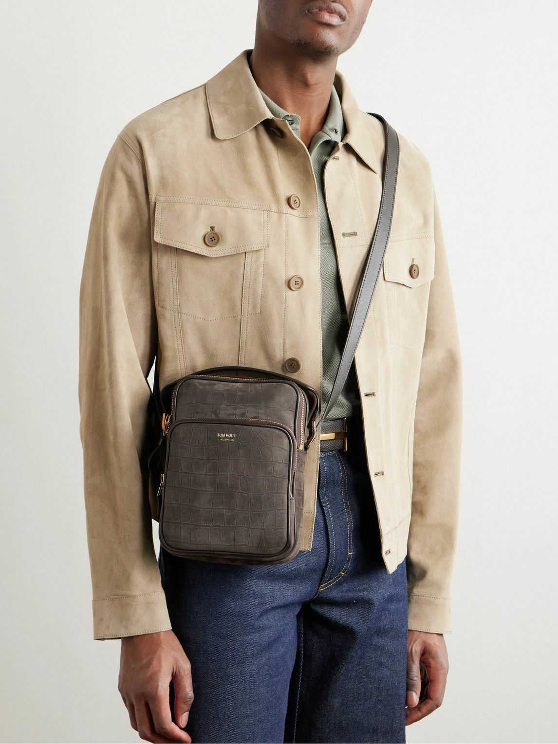 Tom Ford o1loc1c0325 H0465 Size: OS / Croc-Effect Messenger Bag Size ONE SIZE - 2 Thumbnail
