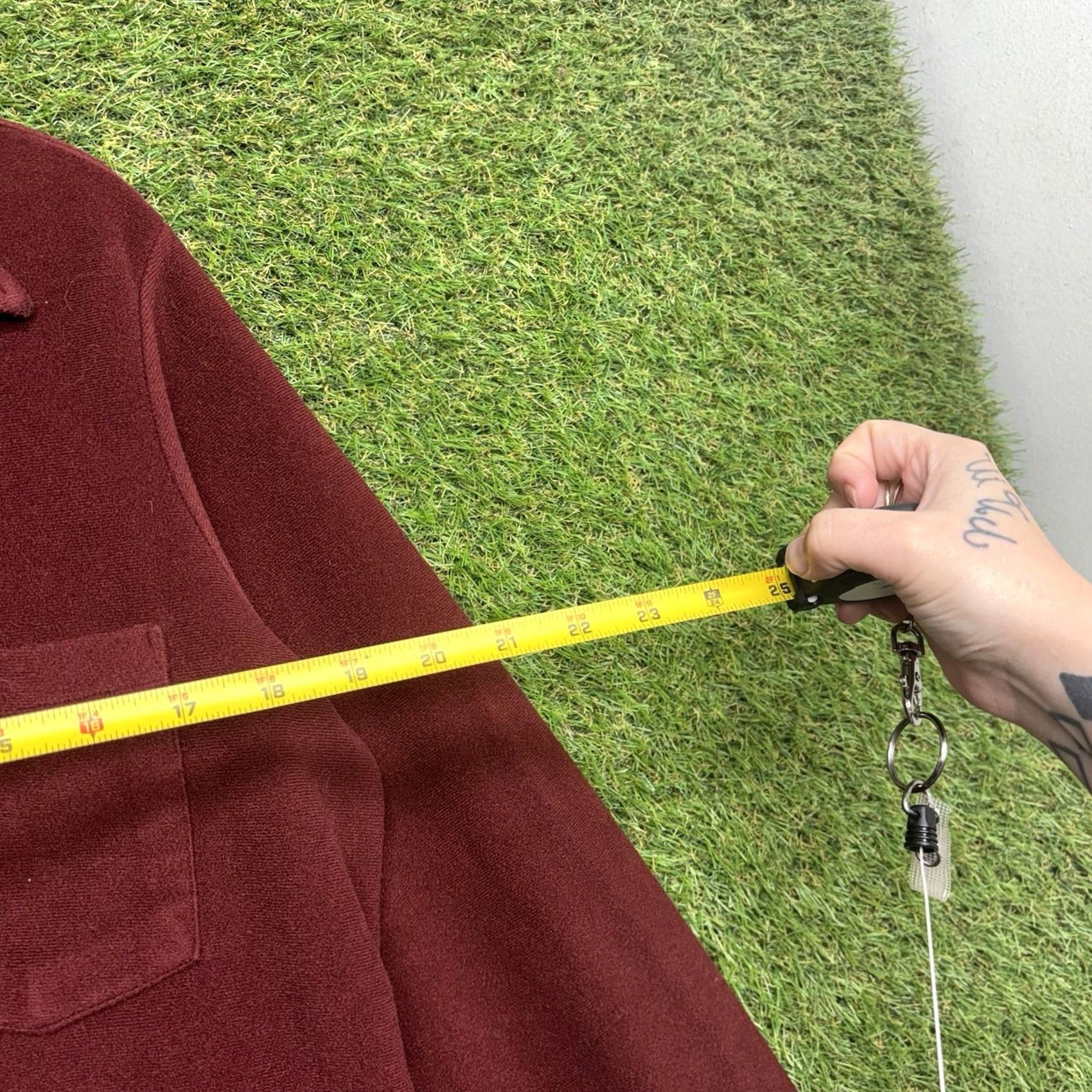Lee VINTAGE Lee Velour Polo Shirt Mens M Red 70s Velour Polo LS Made USA Lee Polo Shirt Mens Regular M Red 1970s Size US M / EU 48-50 / 2 - 4 Thumbnail