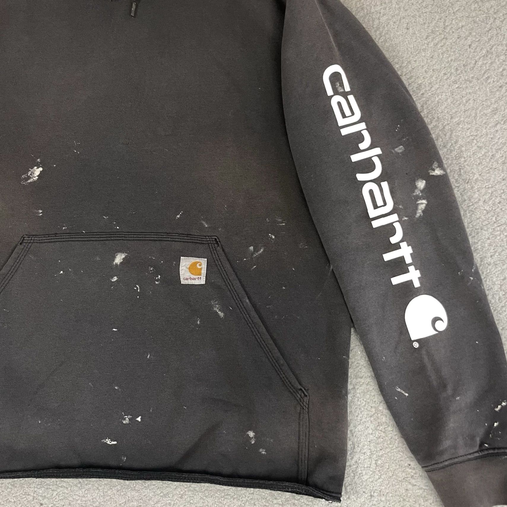 Carhartt VINTAGE Carhartt Sweatshirt Hoodie Adult Medium Black Distressed Faded Cropped Graphic M Mens Size US M / EU 48-50 / 2 - 3 Thumbnail