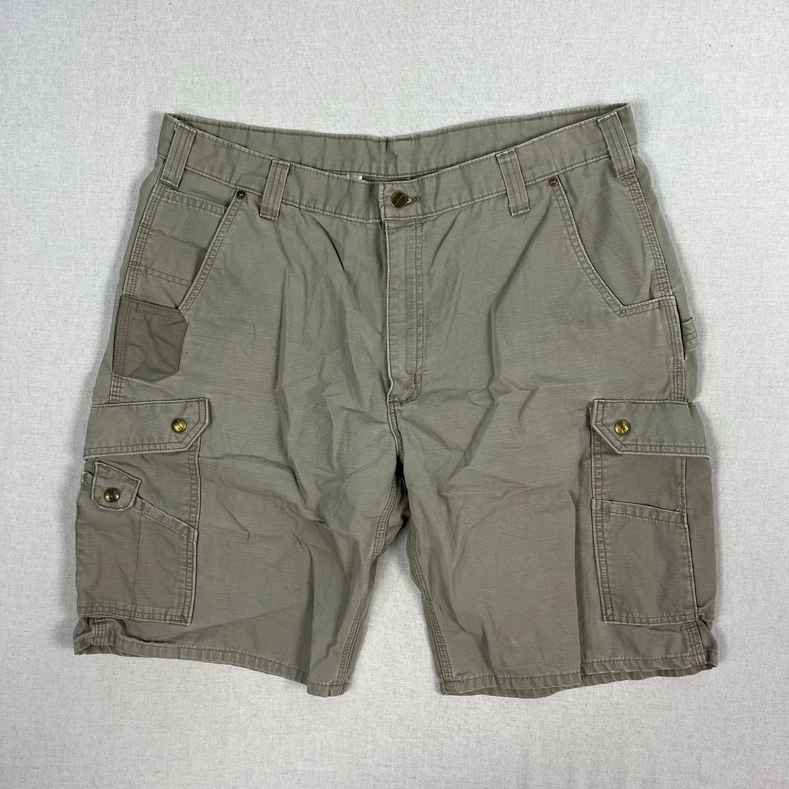 Carhartt Carhartt Khaki Cargo Rip Stop Work Shorts - 40 - Y2K Size US 40 / EU 56 - 2 Thumbnail