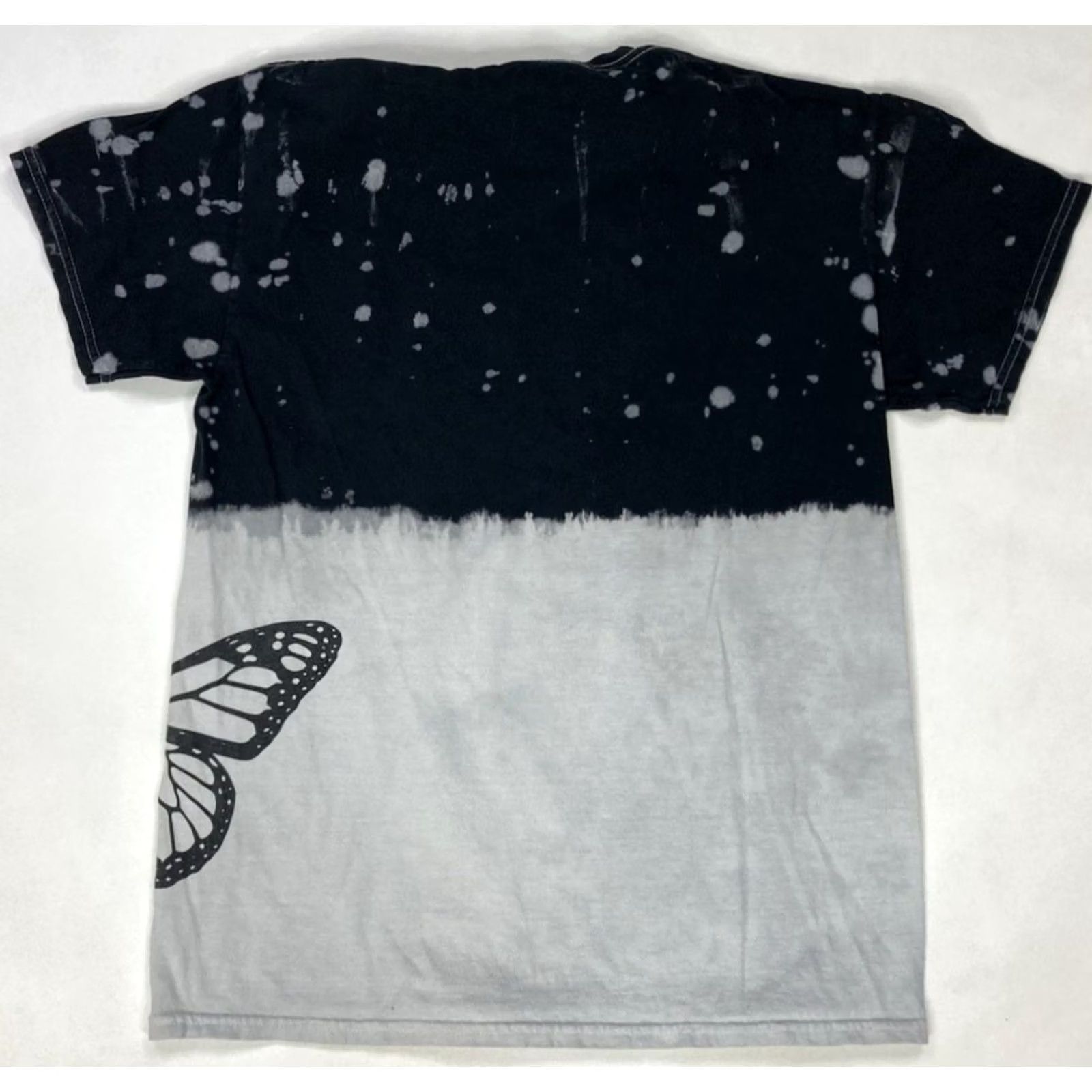 Ripple Junction Ripple Butterfly Graphic T-shirt Women Medium Black Gray Tie Dye Size M / US 6-8 / IT 42-44 - 2 Thumbnail