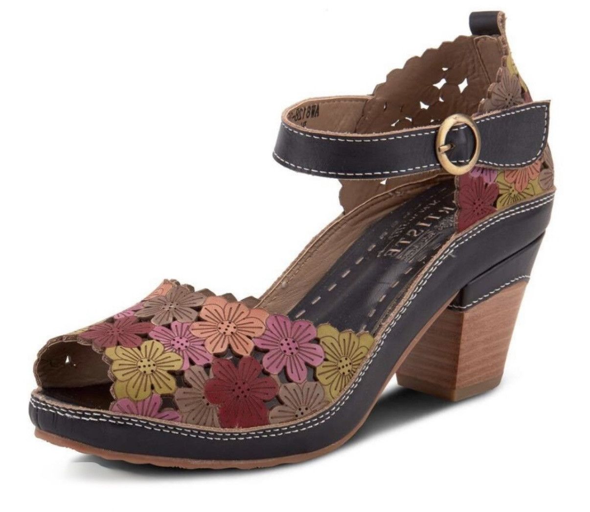 Other Spring Step L’Artiste Women Black/Multi Avnia Ankle Sandal Size US 11 / IT 41 - 11 Thumbnail