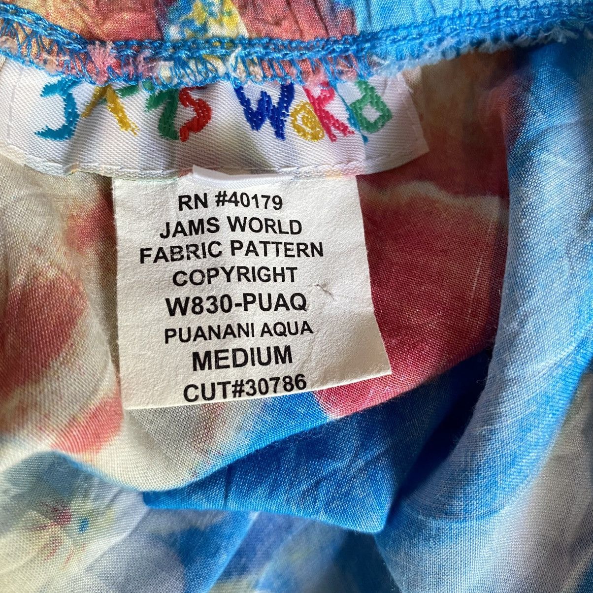 Jams World JAMS WORLD Bright Blue Floral Midi Skirt with Ruffle Trim Size 33" - 7 Thumbnail