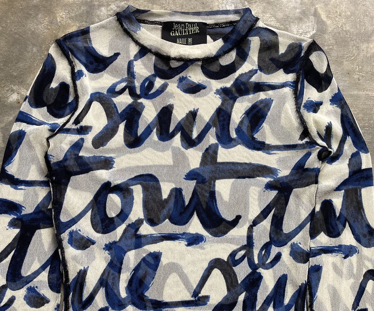 Jean Paul Gaultier AW01 “Toute de Suite” Mesh Shirt Size US M / EU 48-50 / 2 - 2 Thumbnail