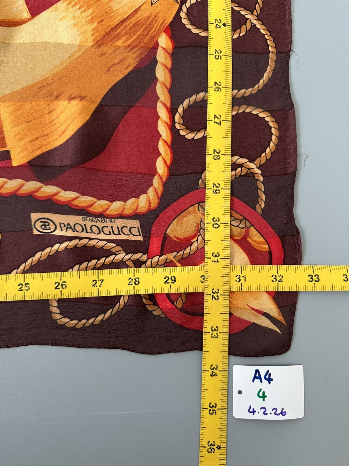 Paolo Gucci Vintage Paolo Gucci Silk Nautical Rope Flag Scarf Size ONE SIZE - 11 Thumbnail