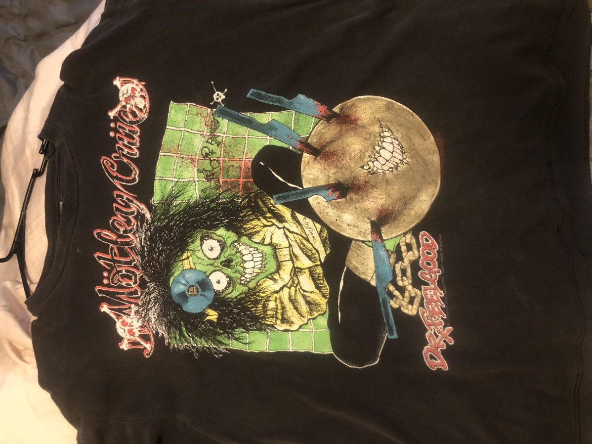 Band Tees 1988-90 MOTLEY CRUE- DR FEELGOOD PUSHEAD XL Size US XL / EU 56 / 4 - 4 Thumbnail