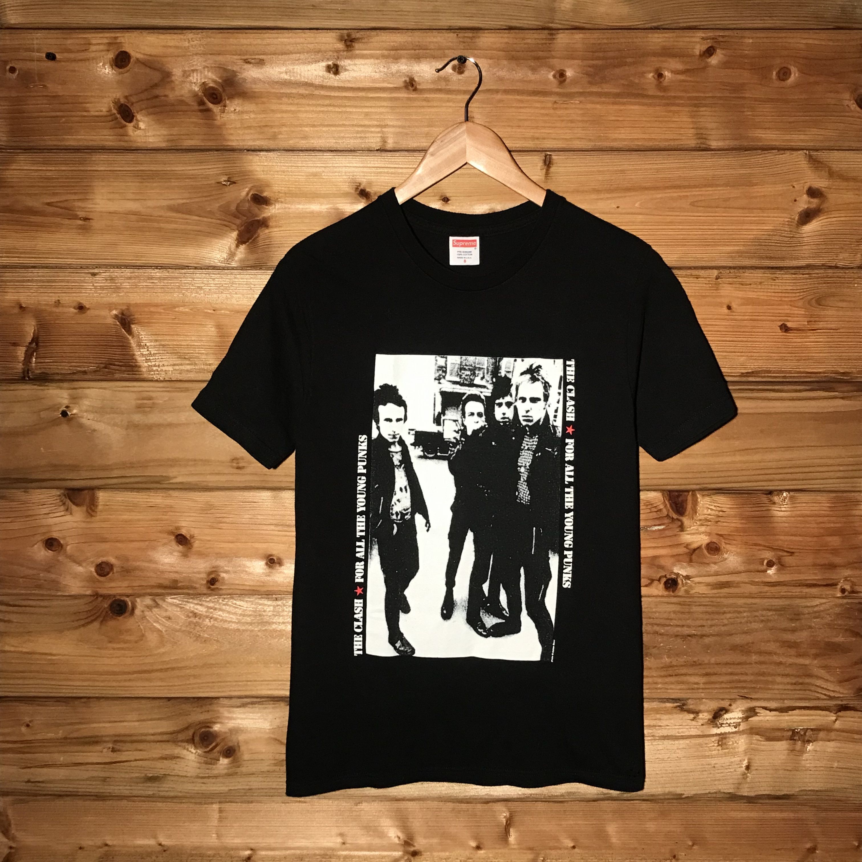image of Band Tees x Rock Band 2010 Supreme The Clash Young Punks Band Photo T Shirt in Black (Size Small)