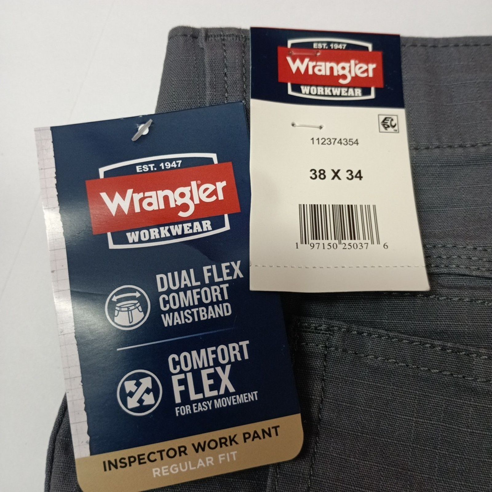 Wrangler Wrangler Inspector Ripstop Work Pants Men's 38x34 Gray Size US 38 / EU 54 - 2 Thumbnail