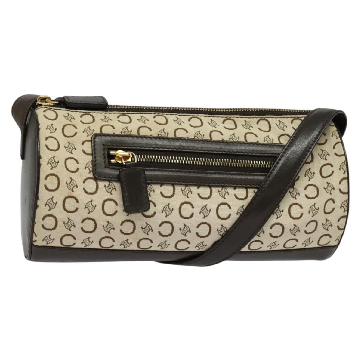 Celine CELINE C Macadam Canvas Shoulder Bag Beige Gold Size ONE SIZE - 1 Thumbnail
