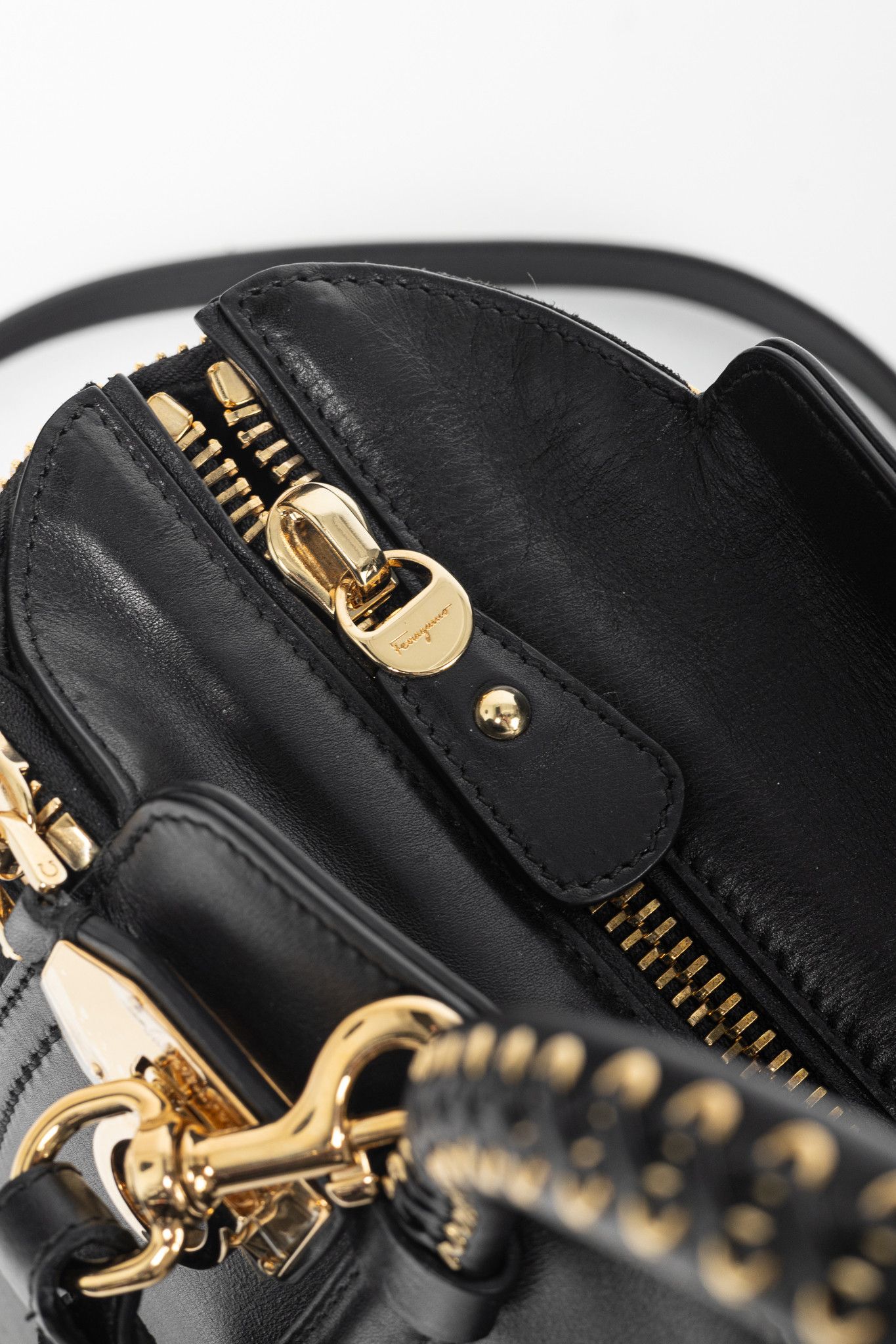 Salvatore Ferragamo Salvatore Ferragamo Gancini Black Leather & Calf Hair Tote Size ONE SIZE - 12 Thumbnail