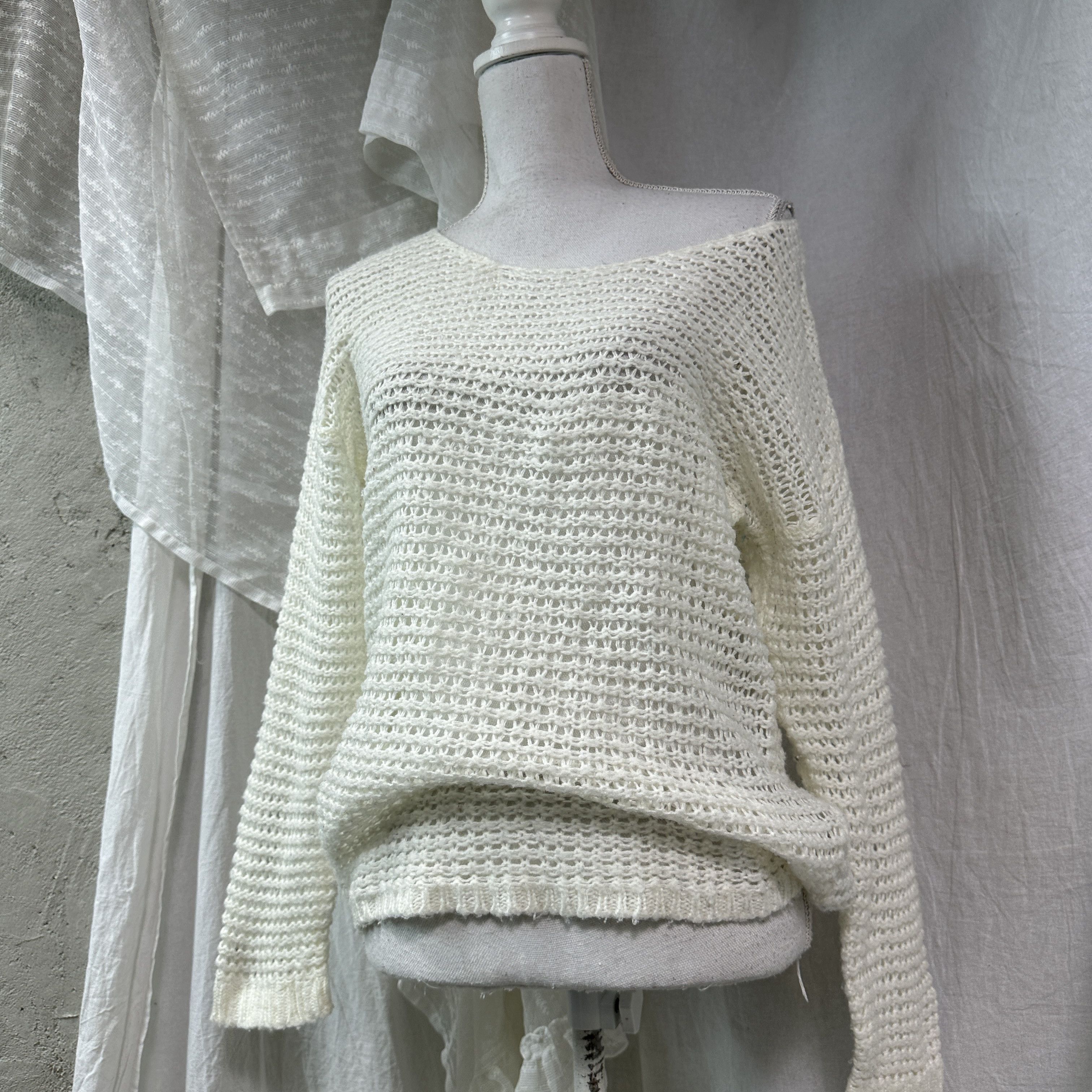 Vintage Vintage Avant Garde Cottage Loose Knit Sweater Y2K Size S / US 4 / IT 40 - 3 Thumbnail