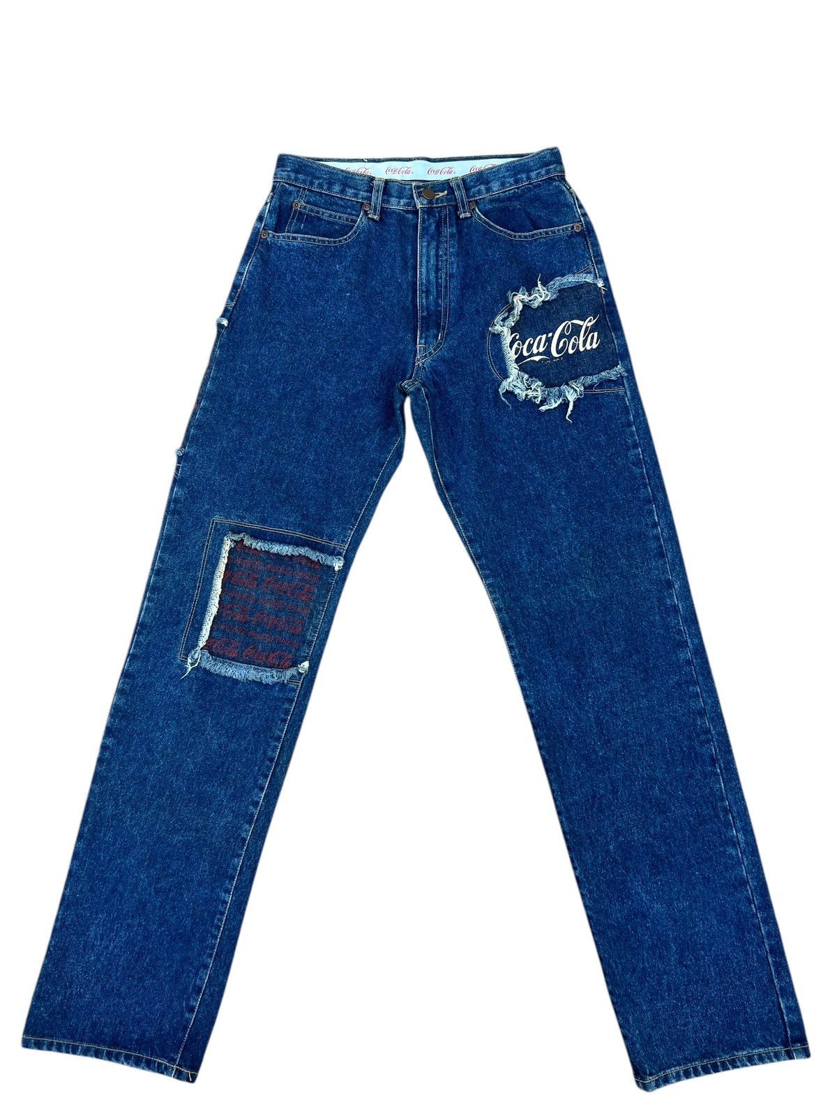 Coca Cola Vintage 90s Coca Cola Patchwork Denim Jeans Pant Size US 29 - 1 Thumbnail