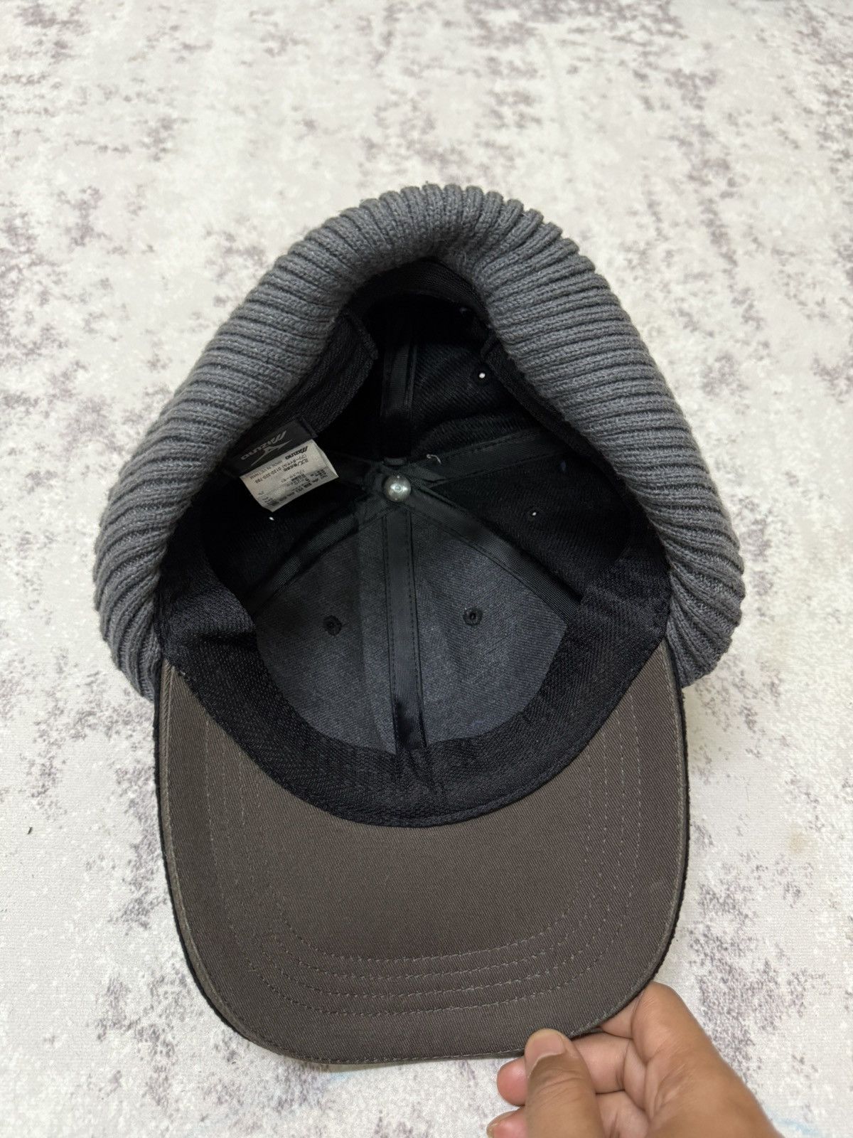 Mizuno Vintage Mizuno Black Fleece Earlap cap with gray knit lined Size ONE SIZE - 8 Thumbnail