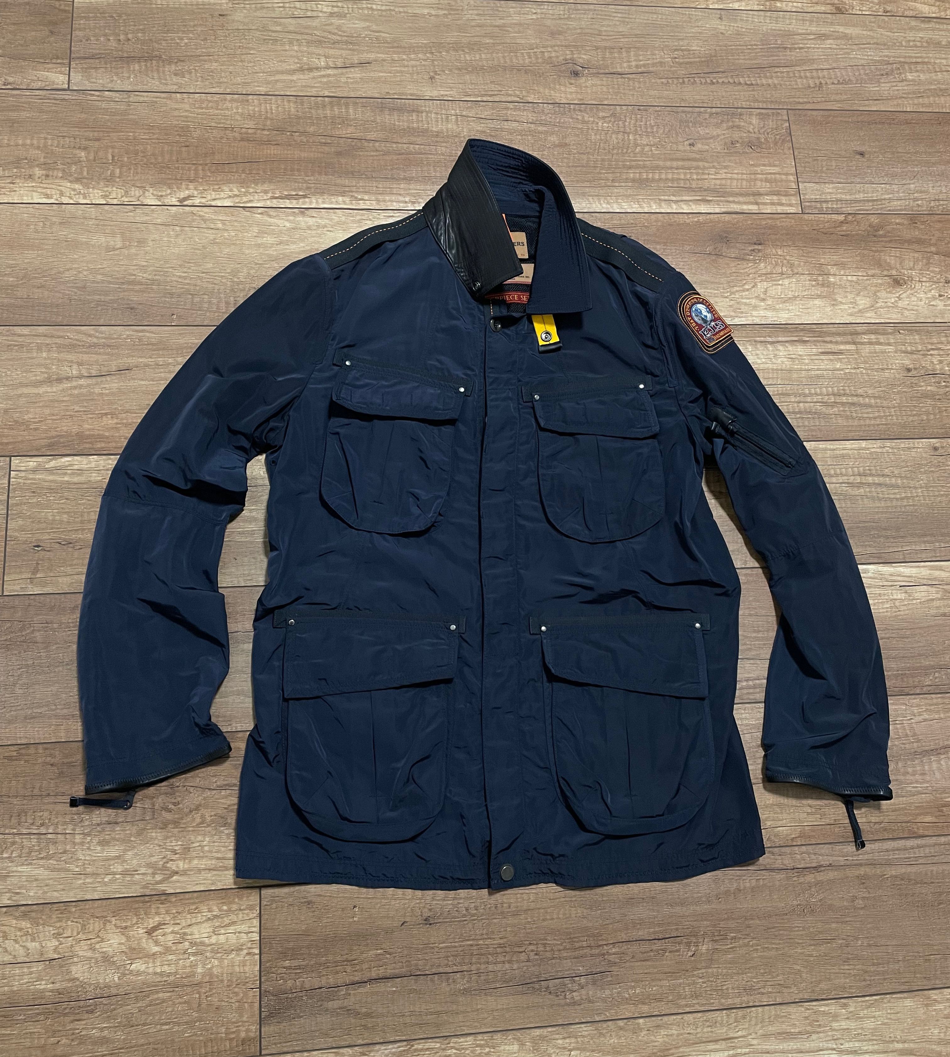 Parajumpers Parajumpers Navy Nylon Leather Long Coat Jacket Size US XL / EU 56 / 4 - 7 Thumbnail