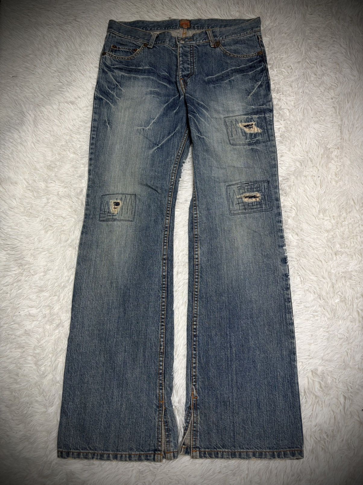 JACKROSE Jackrose Cowboy flare patches distressed denim Size US 34 / EU 50 - 1 Thumbnail