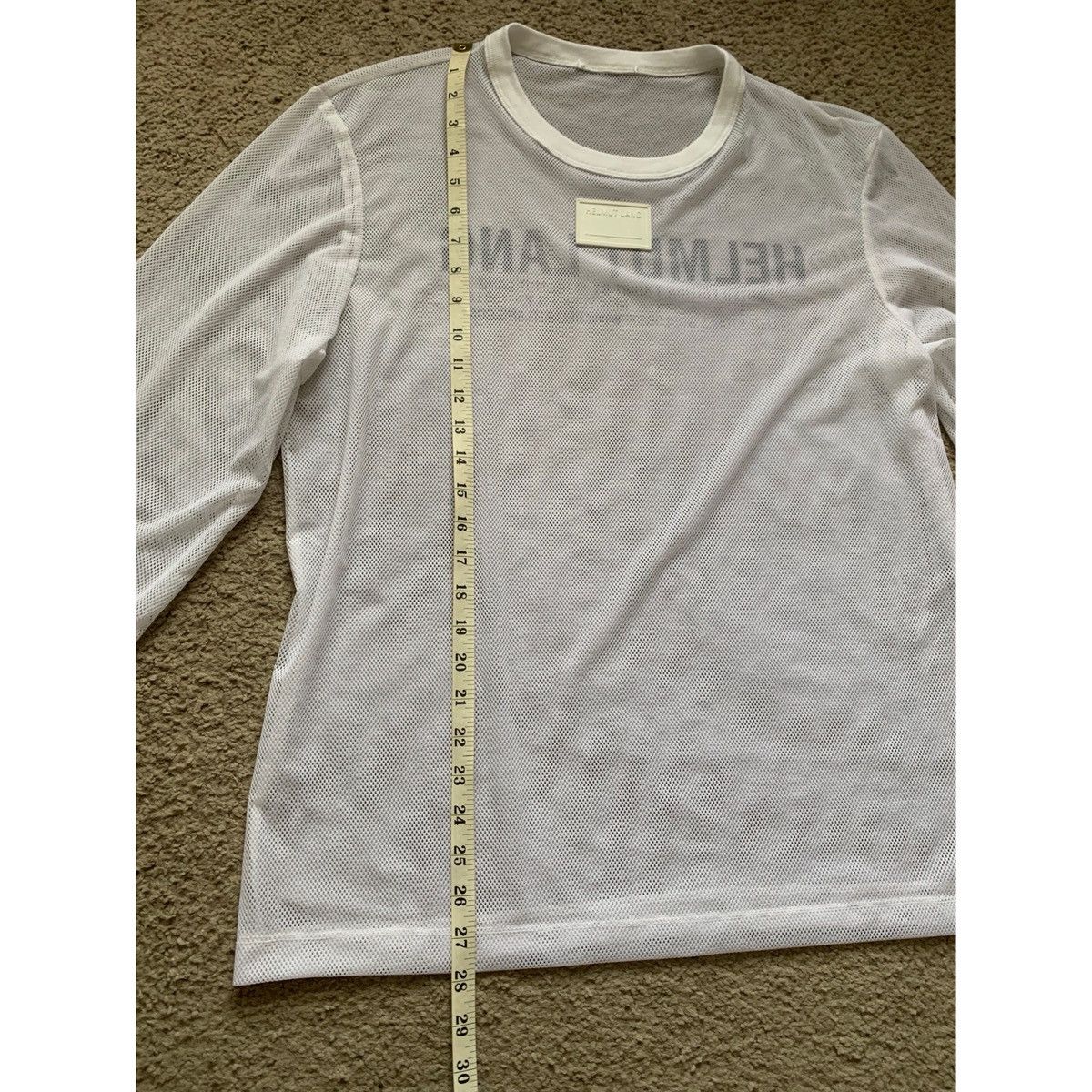 Helmut Lang HELMUT LANG WHITE LOGO MESH TOP Size US L / EU 52-54 / 3 - 20 Thumbnail