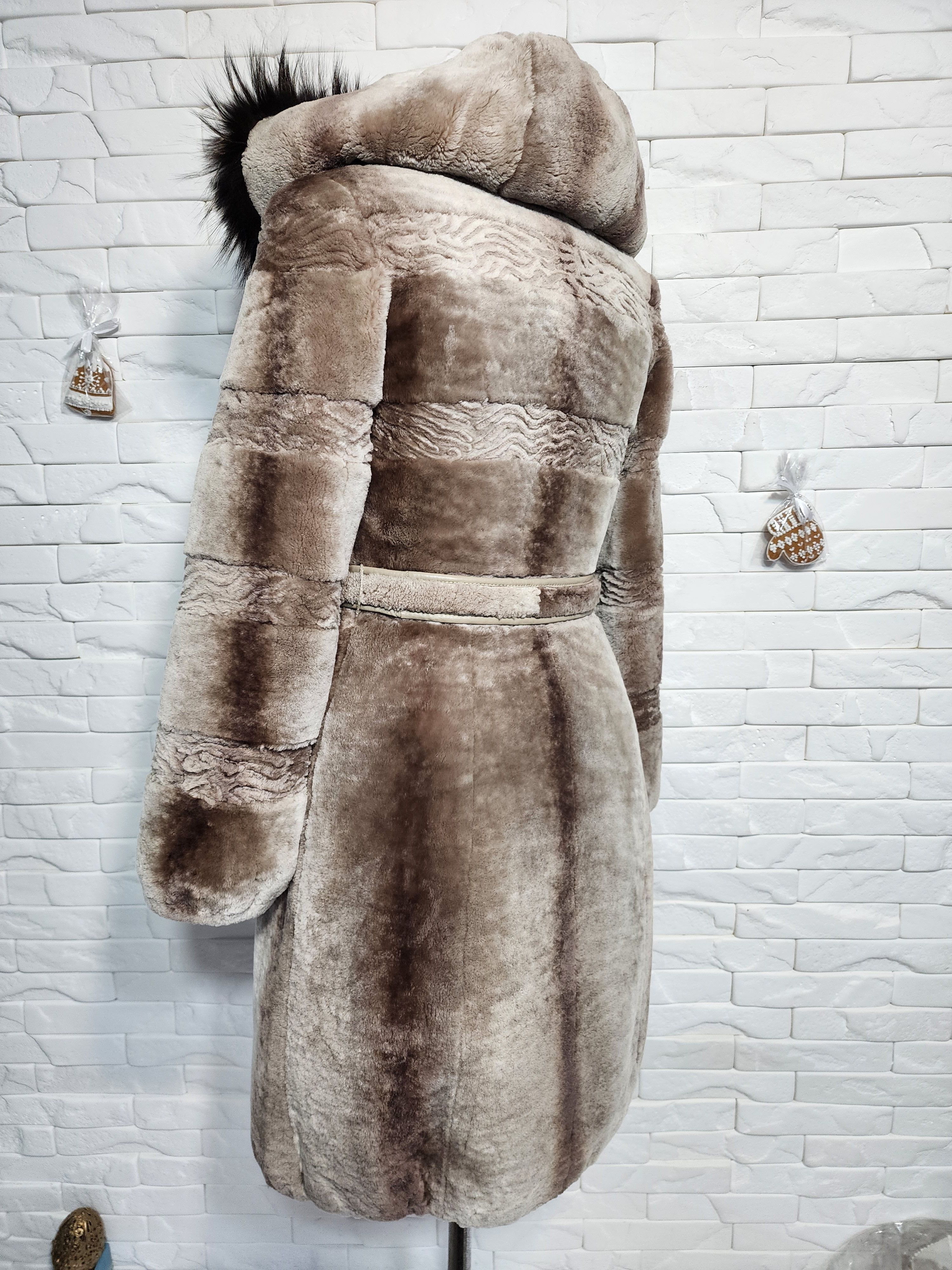 Furla Light Brown Sheepskin Coat: Women's Fur Belted Winter Coat Size S / US 4 / IT 40 - 6 Thumbnail