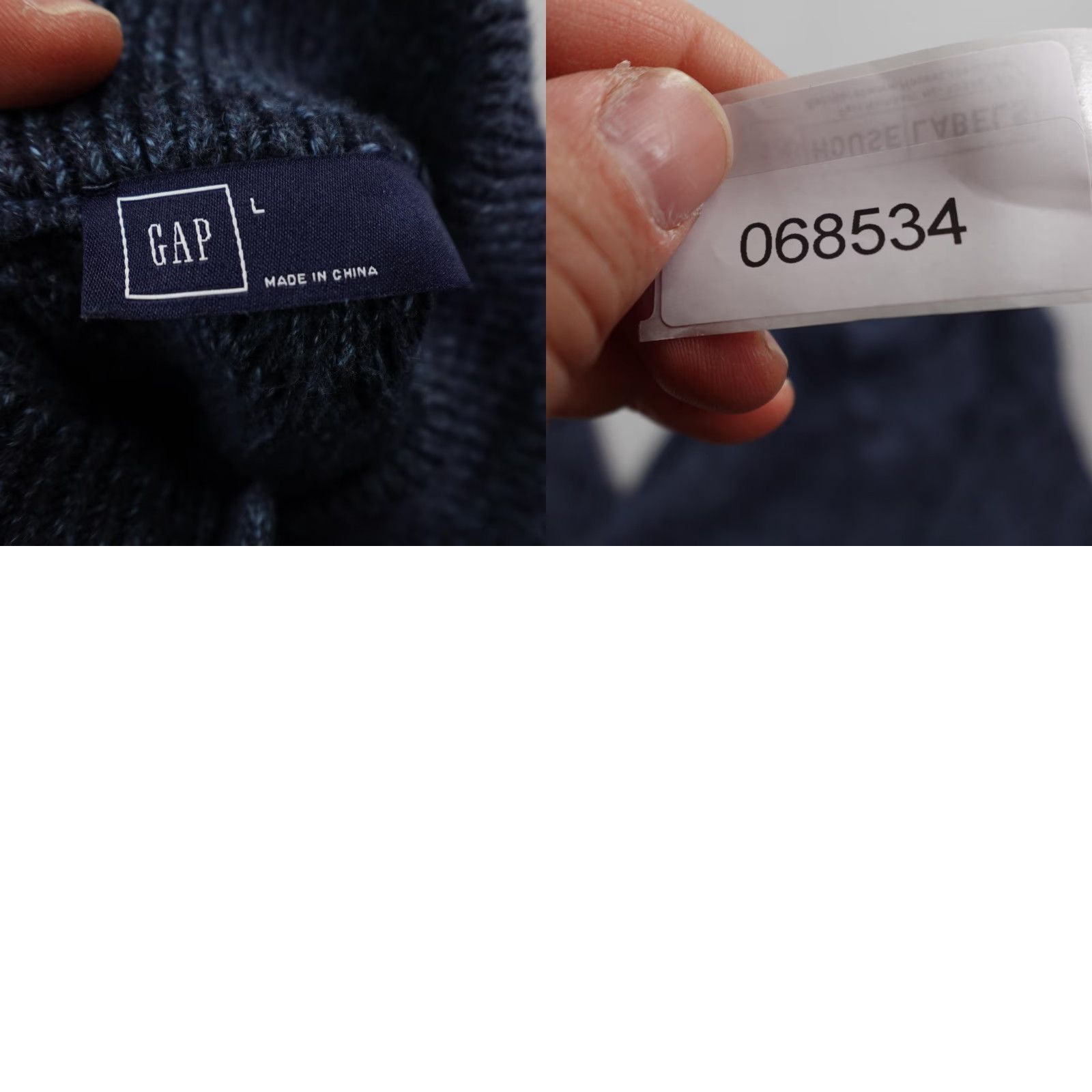 Gap Gap Sweater Mens Large Blue Cable-Knit Mock Neck Henley Pullover Heavyweight Casual Business Travel Size US L / EU 52-54 / 3 - 8 Thumbnail