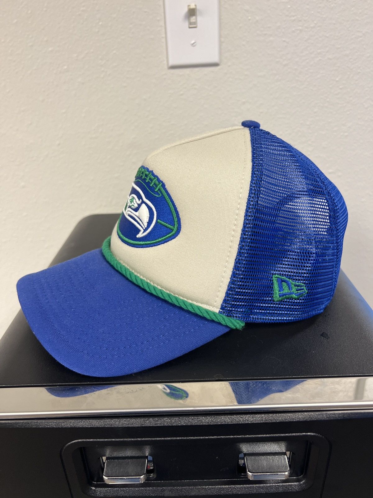 New Era Seahawks 2024 Sideline History A-Frame Trucker Hat Size ONE SIZE - 3 Thumbnail