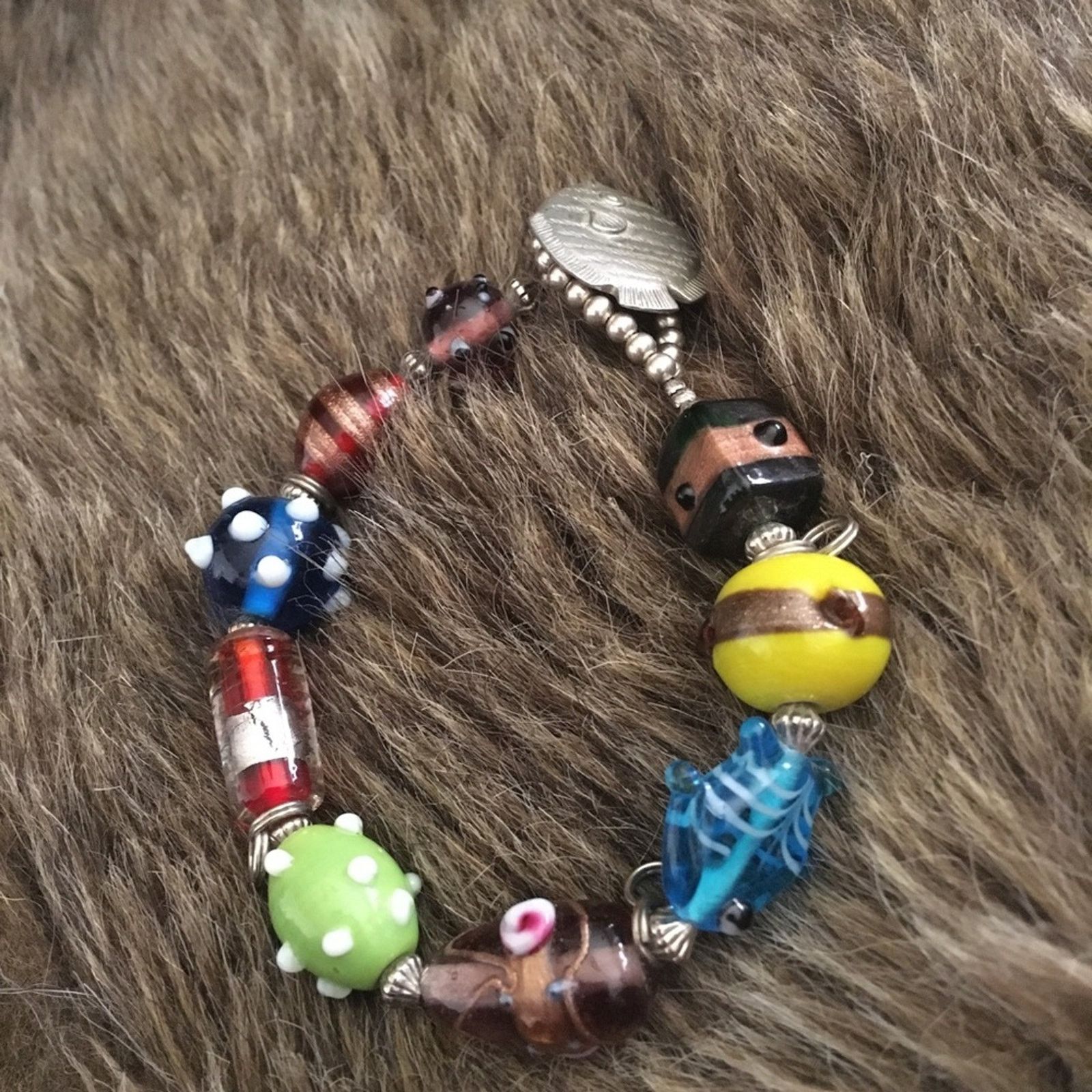 Jewelry Danforth Pewterers handmade glass beaded bracelet Size ONE SIZE - 6 Thumbnail
