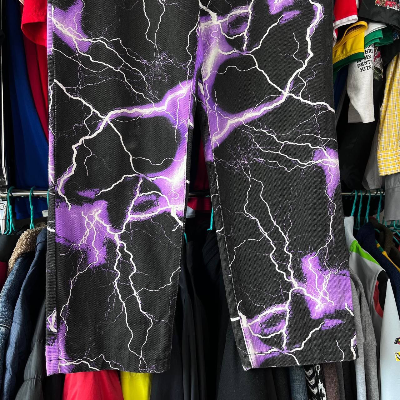 Jaded London Jaded London Lighting Print Skate Fit Relaxed Denim Pants Size US 36 / EU 52 - 3 Thumbnail