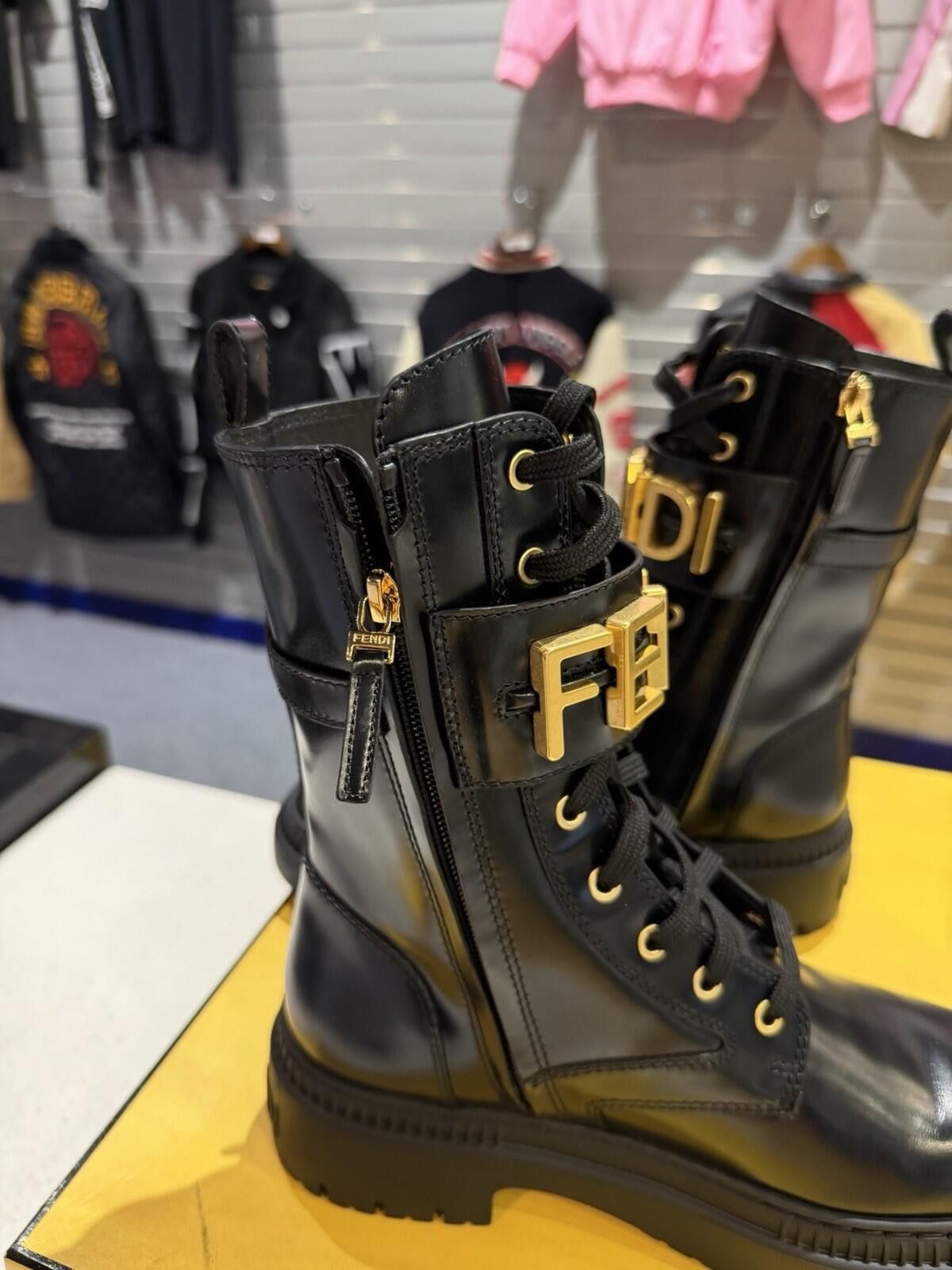 Fendi FENDI Fendigraphy Graphy Biker Combat Boots $1590 39EU/9US Size US 9 / IT 39 - 12 Thumbnail