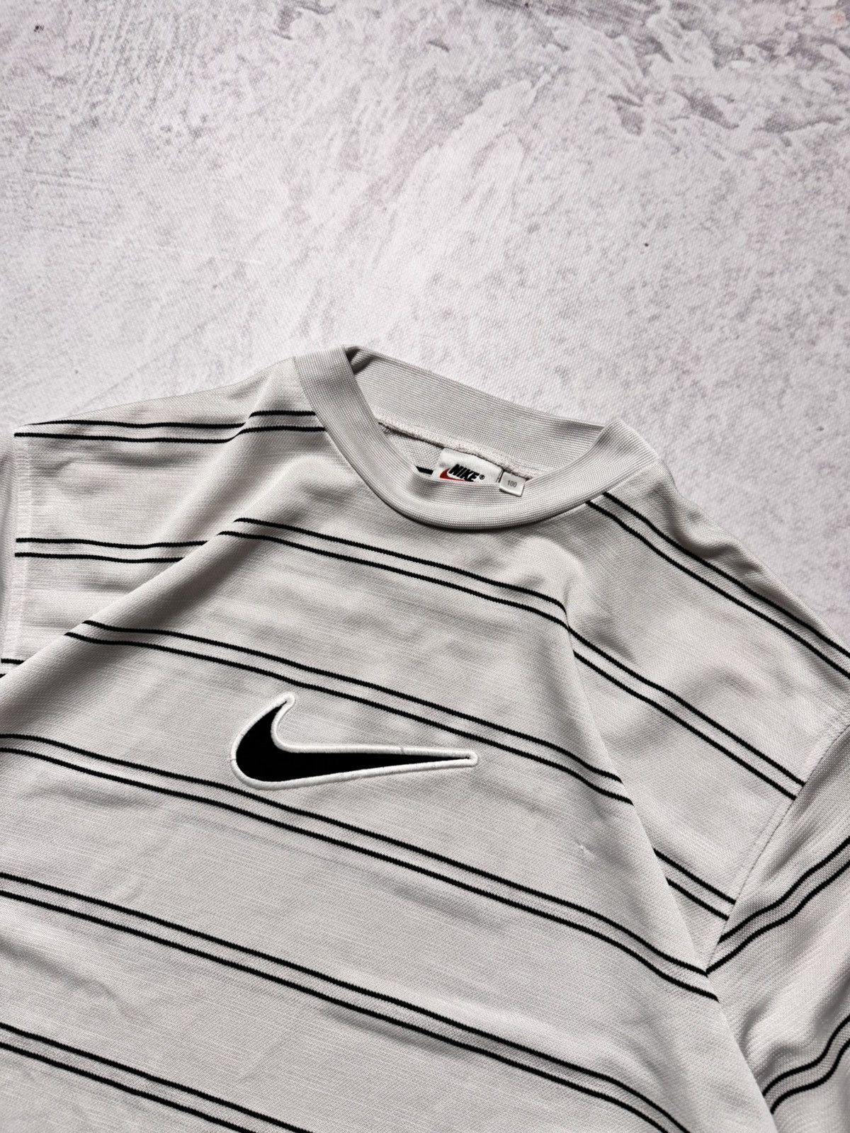 Nike × Vintage 90s Nike Vintage Center Swoosh Oversize Drill T-shirt Y2K Size US M / EU 48-50 / 2 - 6 Thumbnail